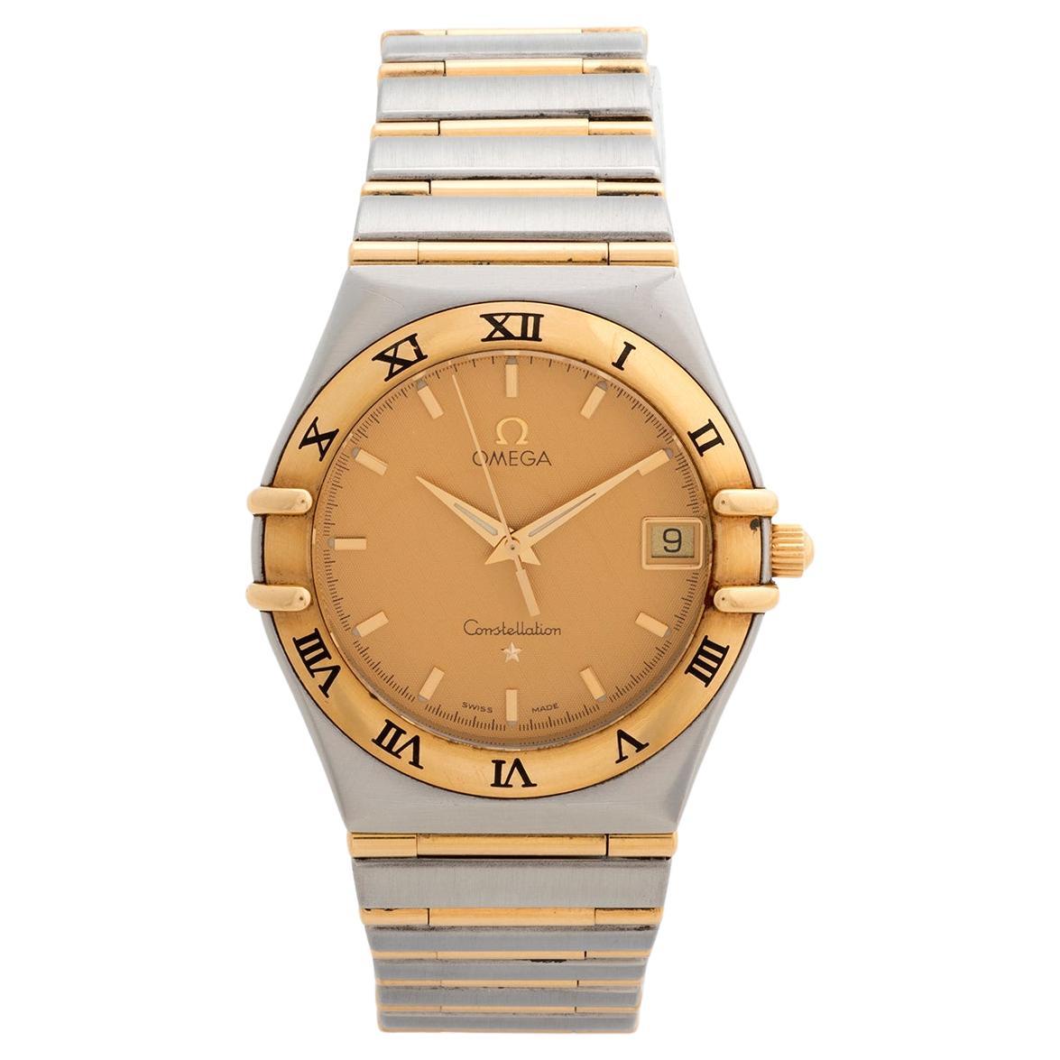 Ikonische Omega-Konstellation Ref 396.12.01. 18ct Gelbgold Etui/Armband. ca. 1995