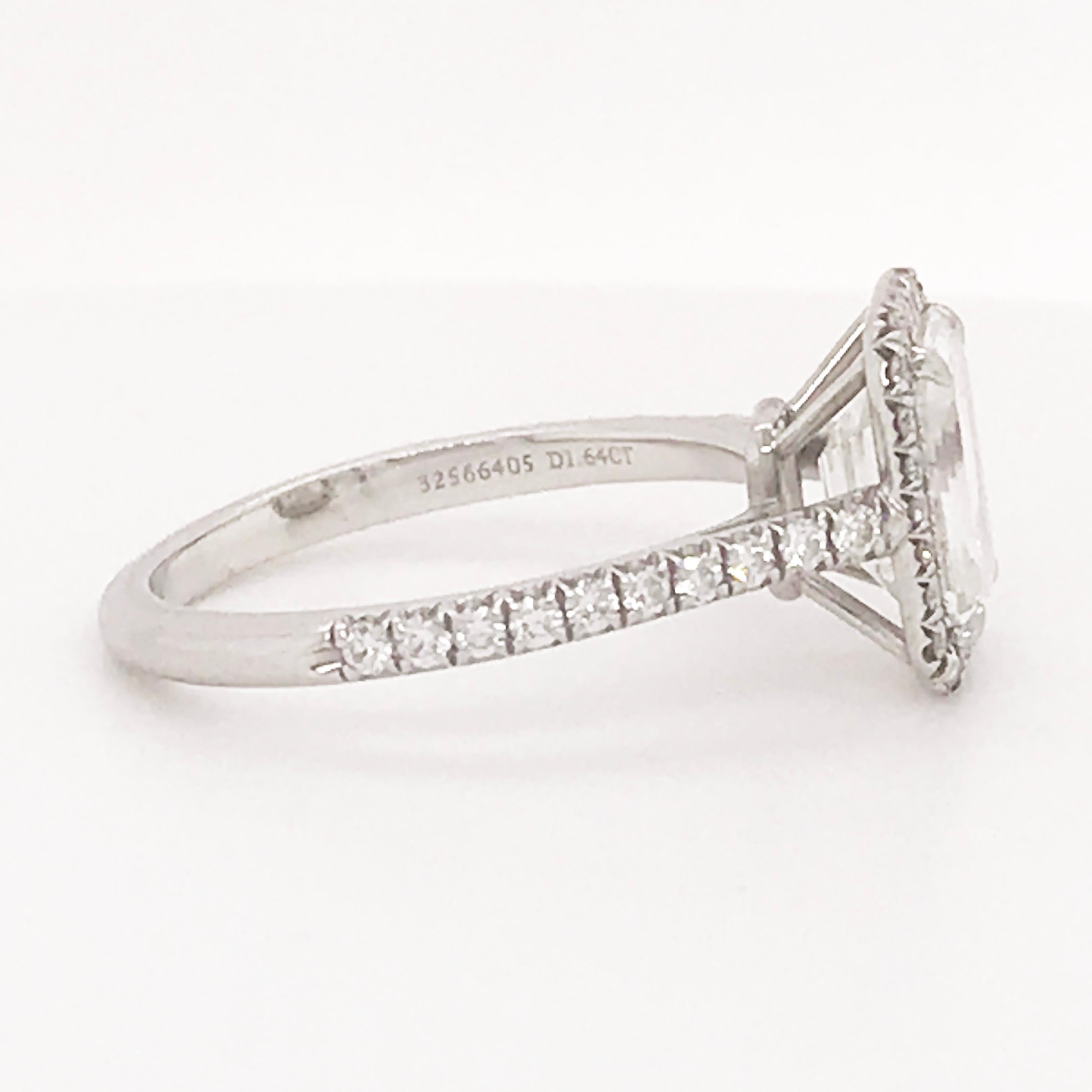 Iconic Original Tiffany & Co. Emerald Diamond Halo Platinum Ring 2 Carat 3