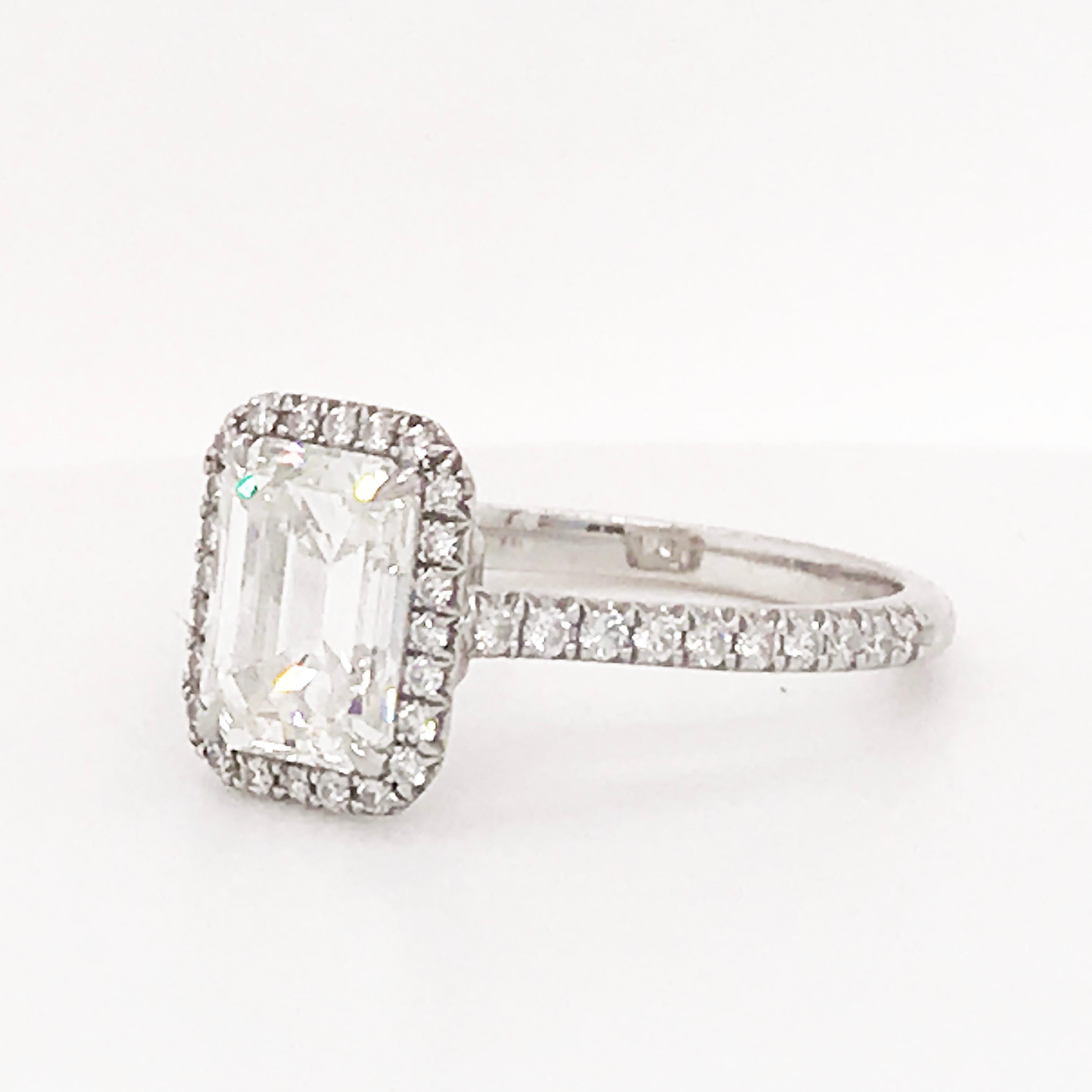 Iconic Original Tiffany & Co. Emerald Diamond Halo Platinum Ring 2 Carat 2