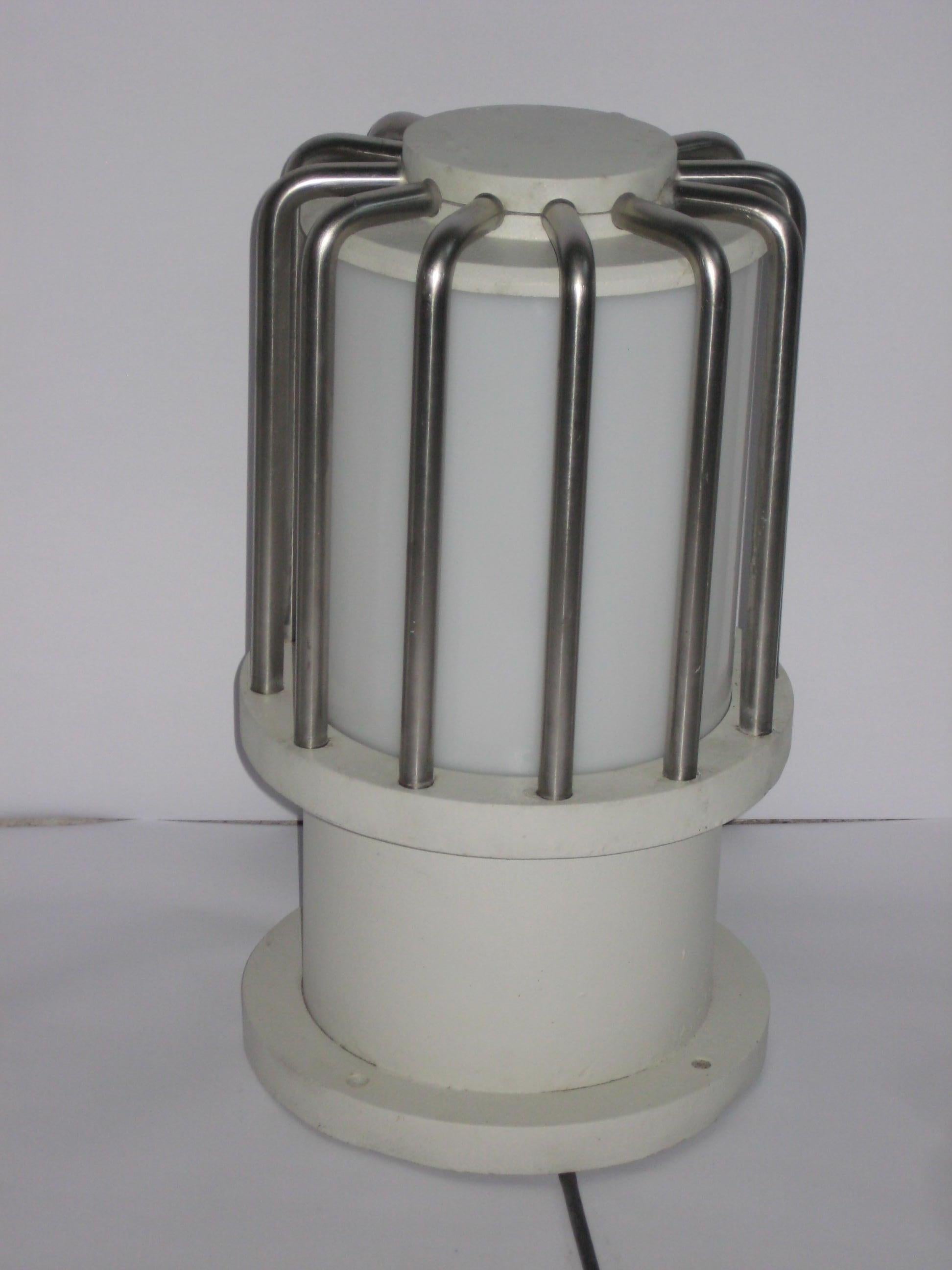 Late 20th Century iconic outdoor lamp DZ220 alu/stainless steel/PC /set of 5 For Sale
