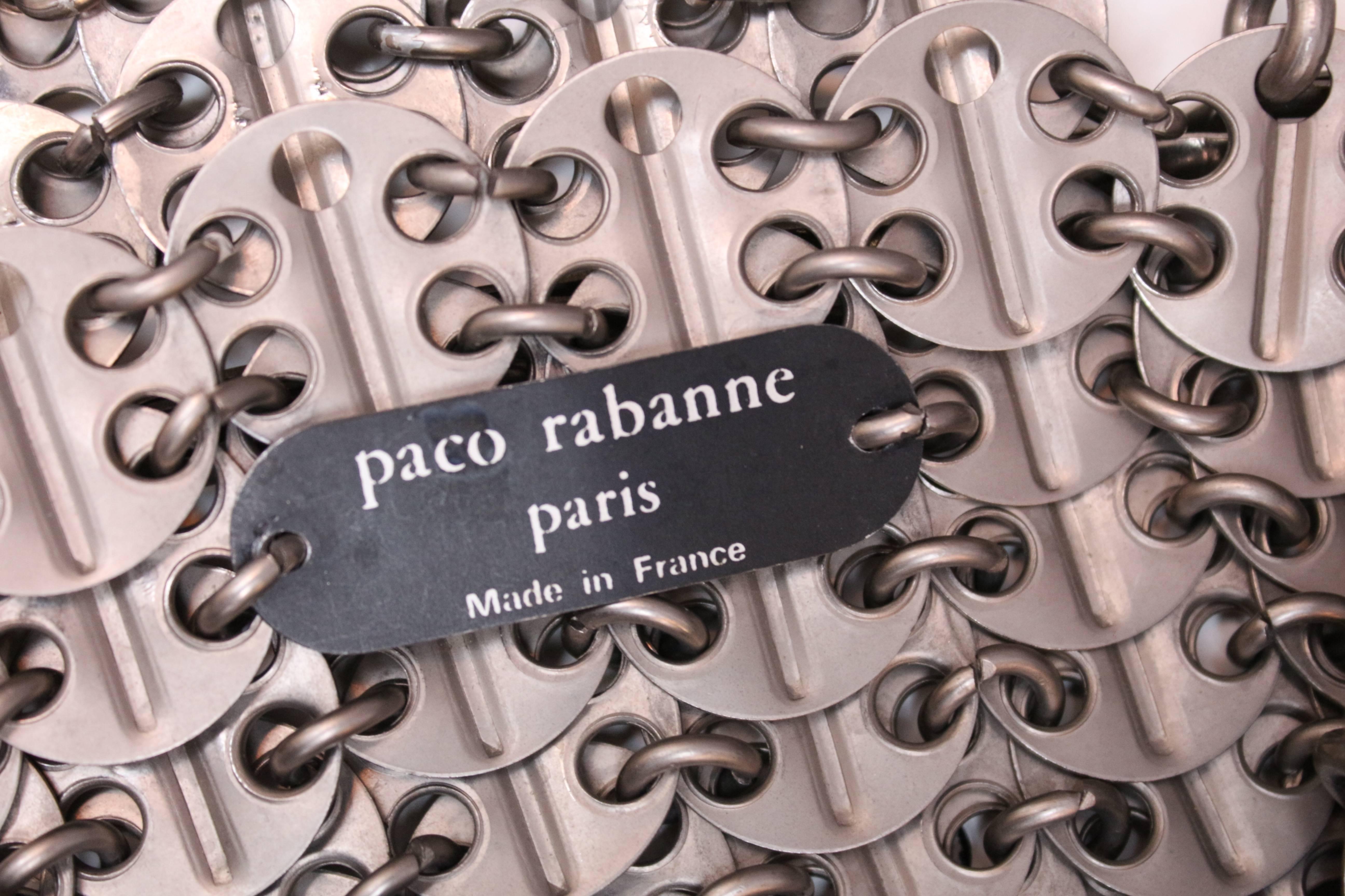 Paco Rabanne silver tone metal 