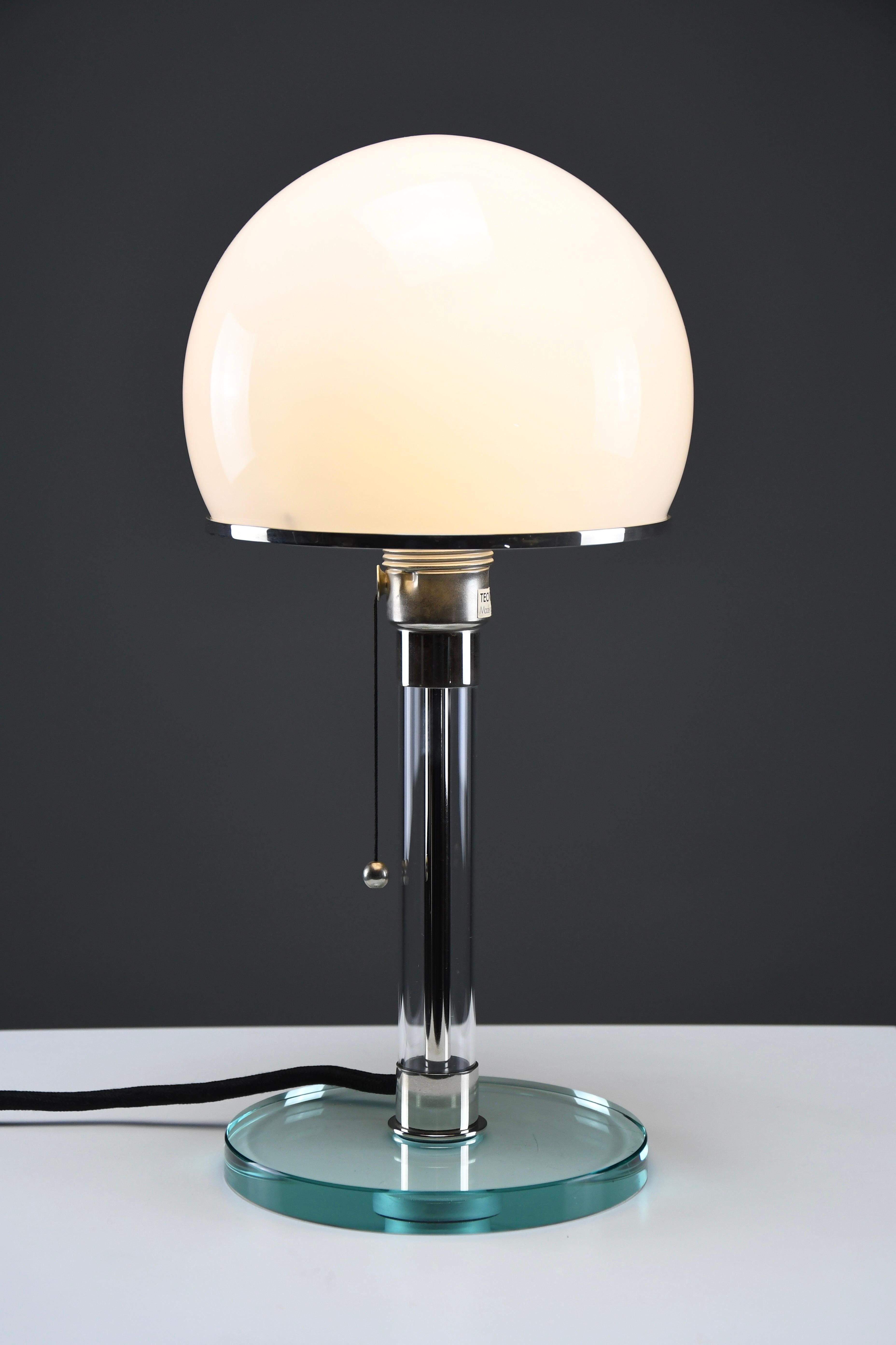 German Iconic Pair of Bauhaus WG24 Table Lamps by Prof. Wilhelm Wagenfeld For Sale