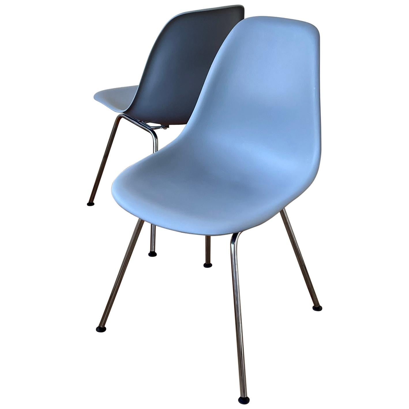 Iconic Pair of Molded Plastic Chairs Designed by Charles Eames for Herman Miller
