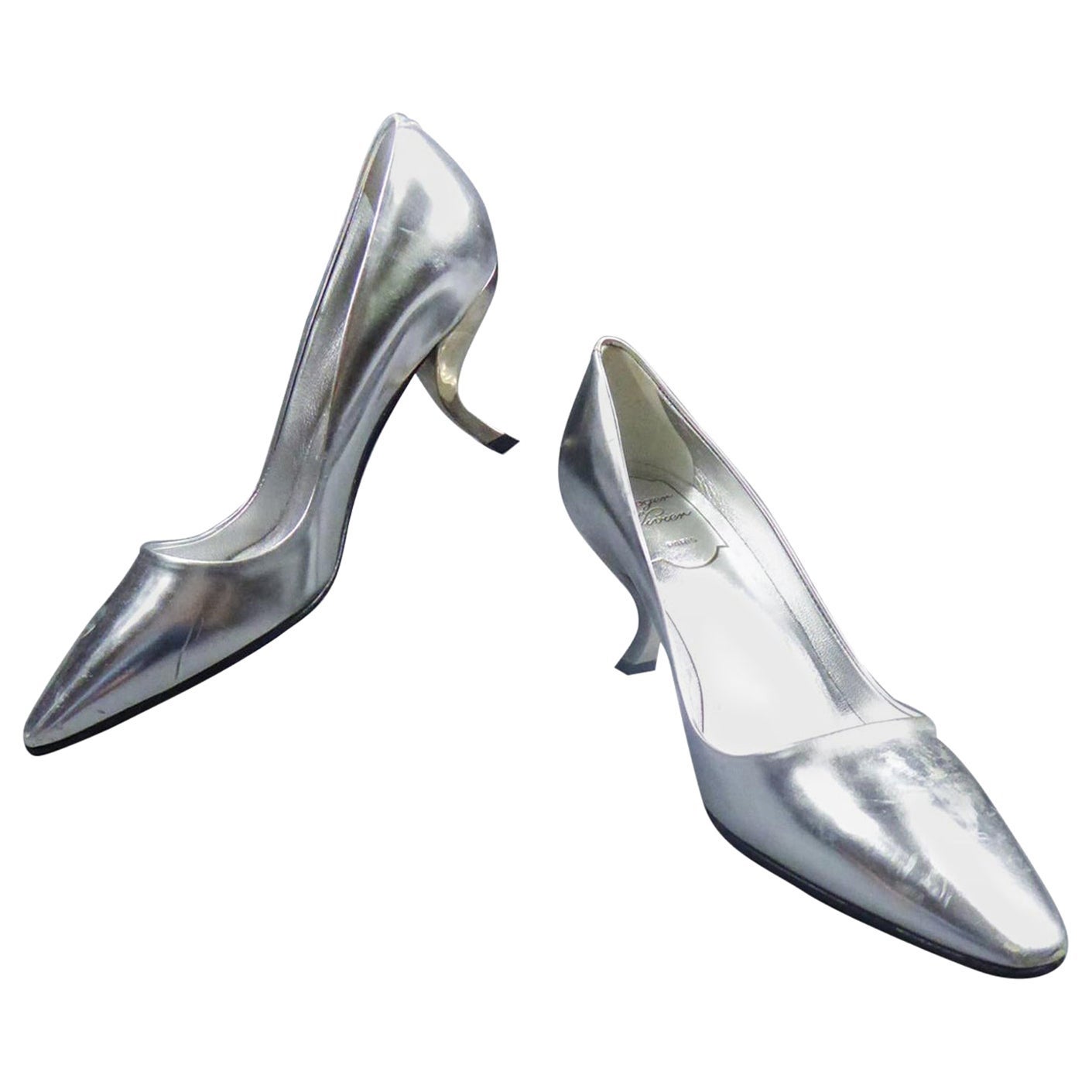 Iconic Pair of Roger Vivier Pumps with Virgule Heel Circa 1980