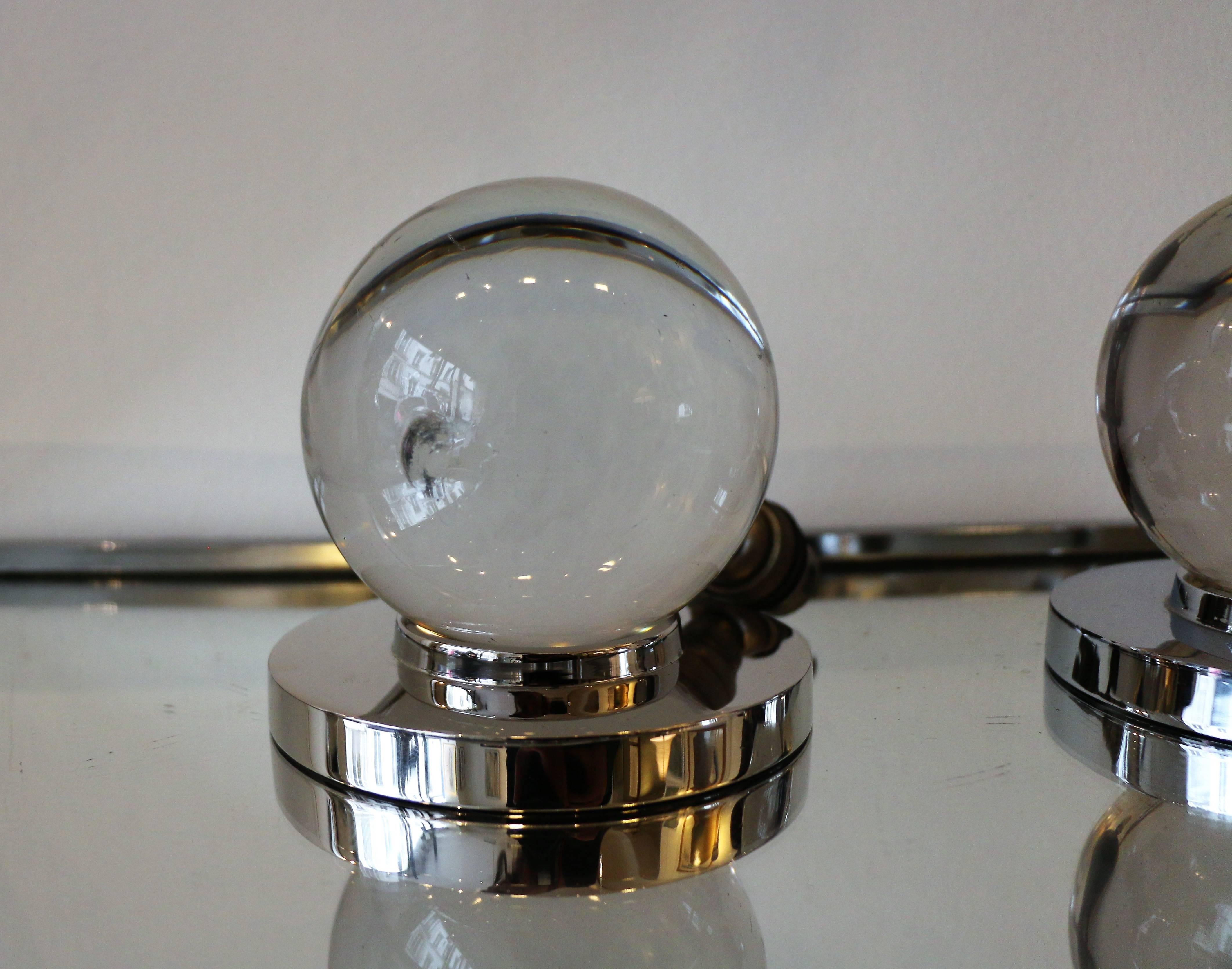 Iconic Pair of Table Lamps by Jacques Adnet and Baccarat, Art Deco, 1930s 2