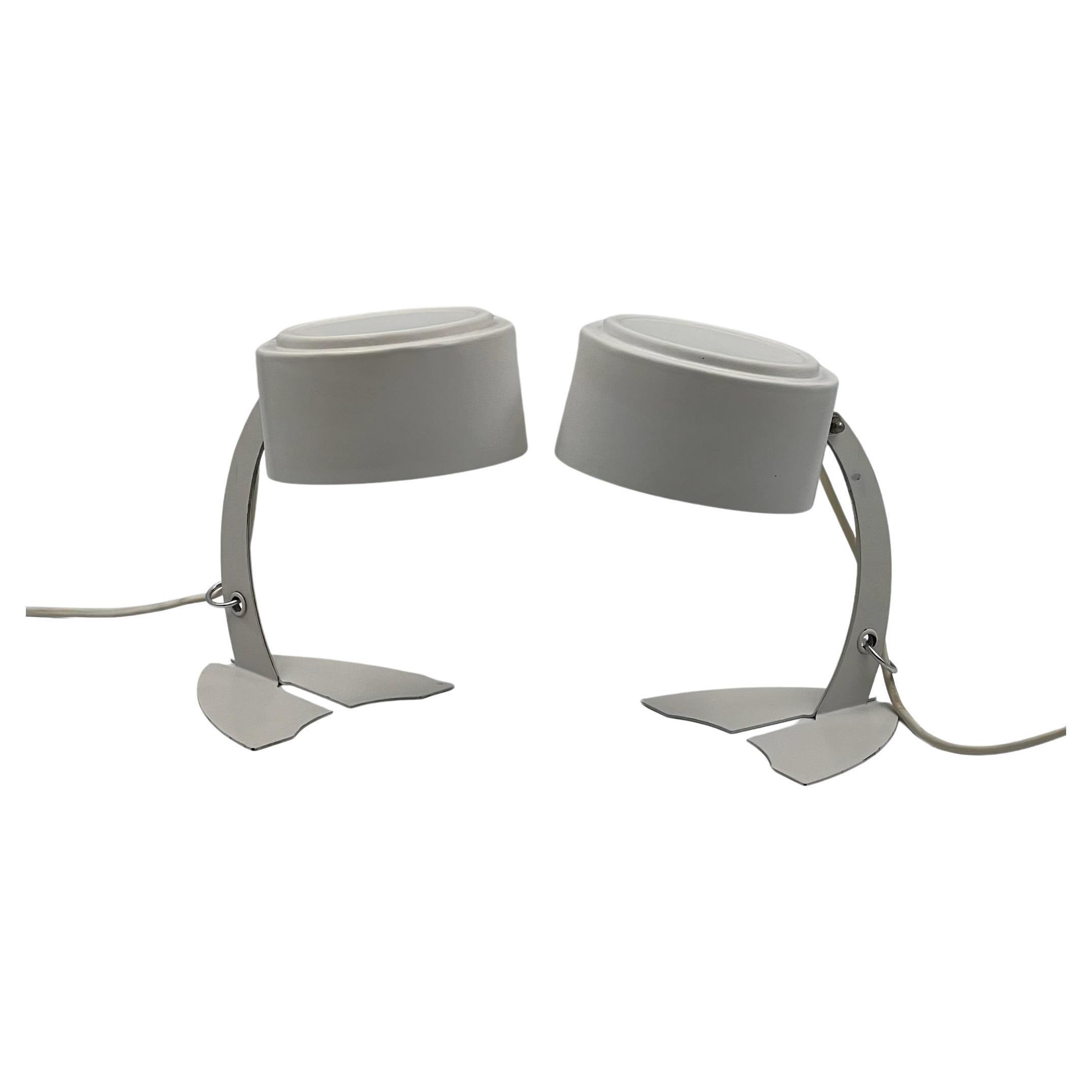 Iconic Pair of Targetti Sankey Table Lamps - Avantgarde Italian Lighting 70s For Sale