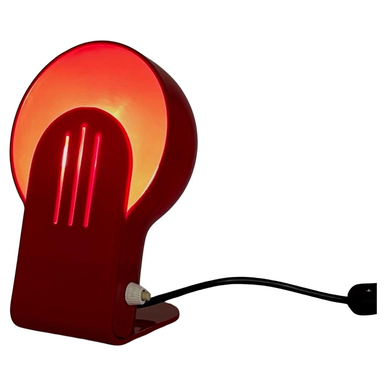 Iconic 'Panda' Lamp in Red Designed by Ambrogio Pozzi for Harveiluce, 1970s For Sale