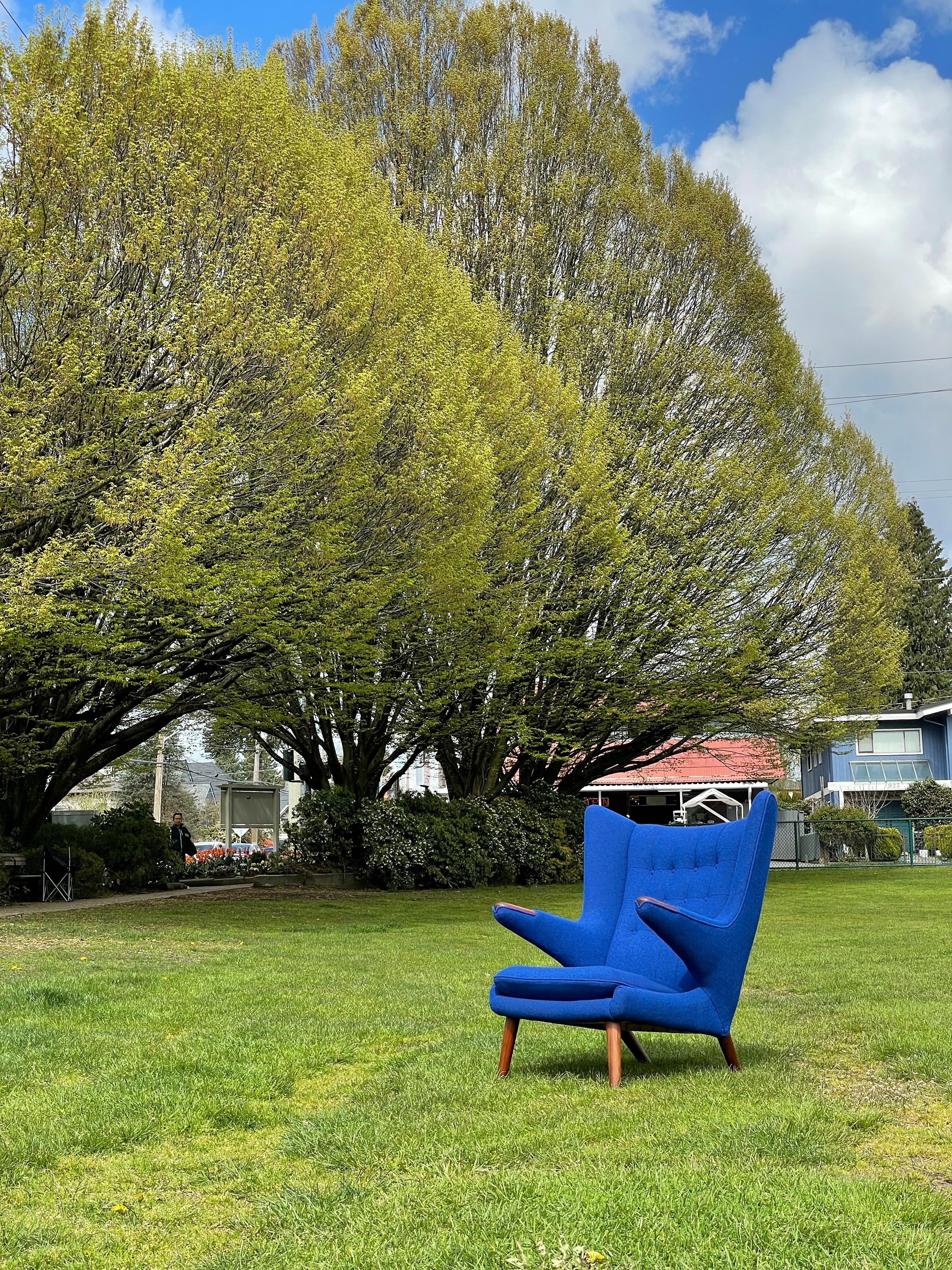 Iconic Papa Bear Chair Designed by Hans J. Wegner for A.P. Stolen. In Excellent Condition For Sale In Burnaby, BC