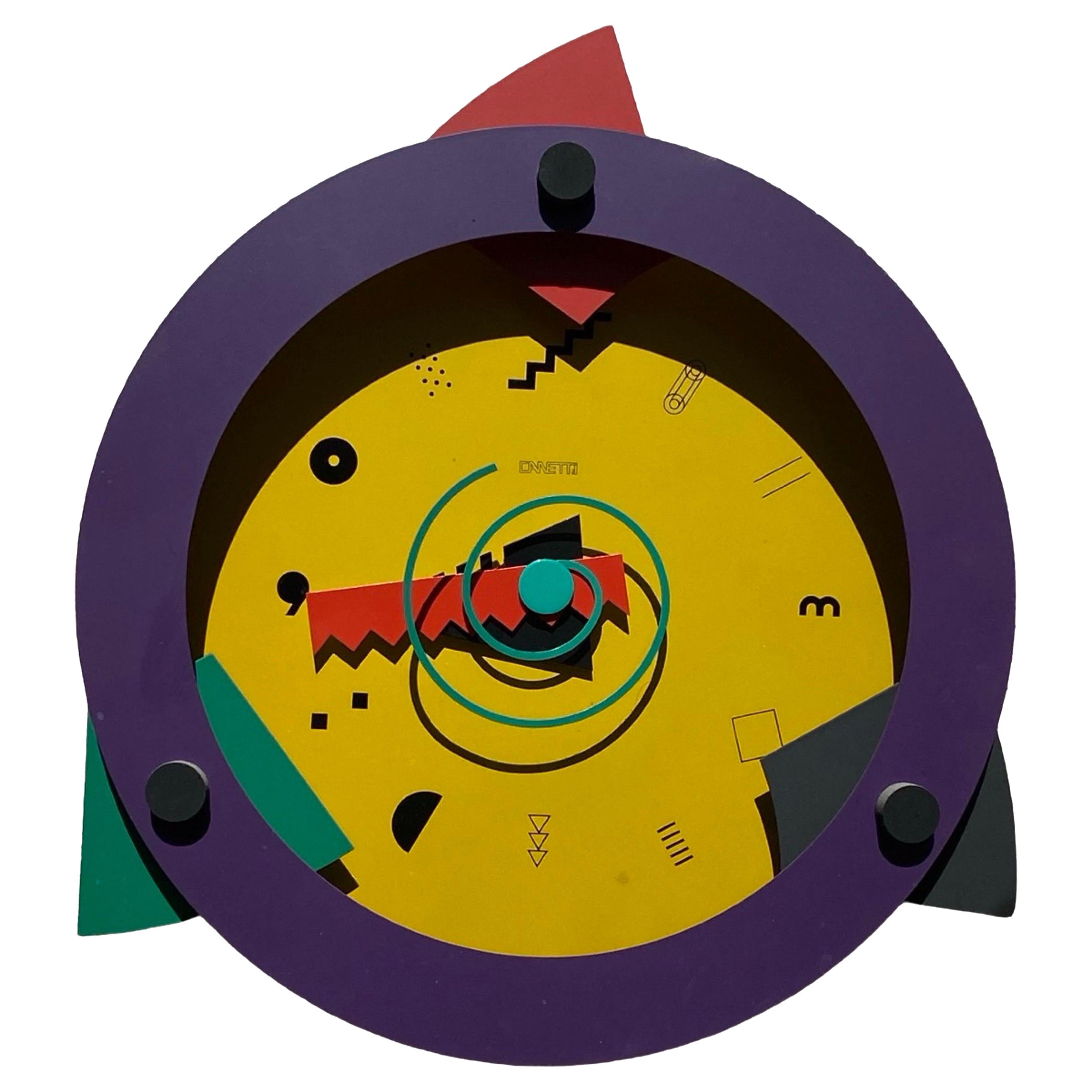 Iconic “Paradise” 80s Postmodern Wall Clock Designed by Shoei Mihara for Canetti