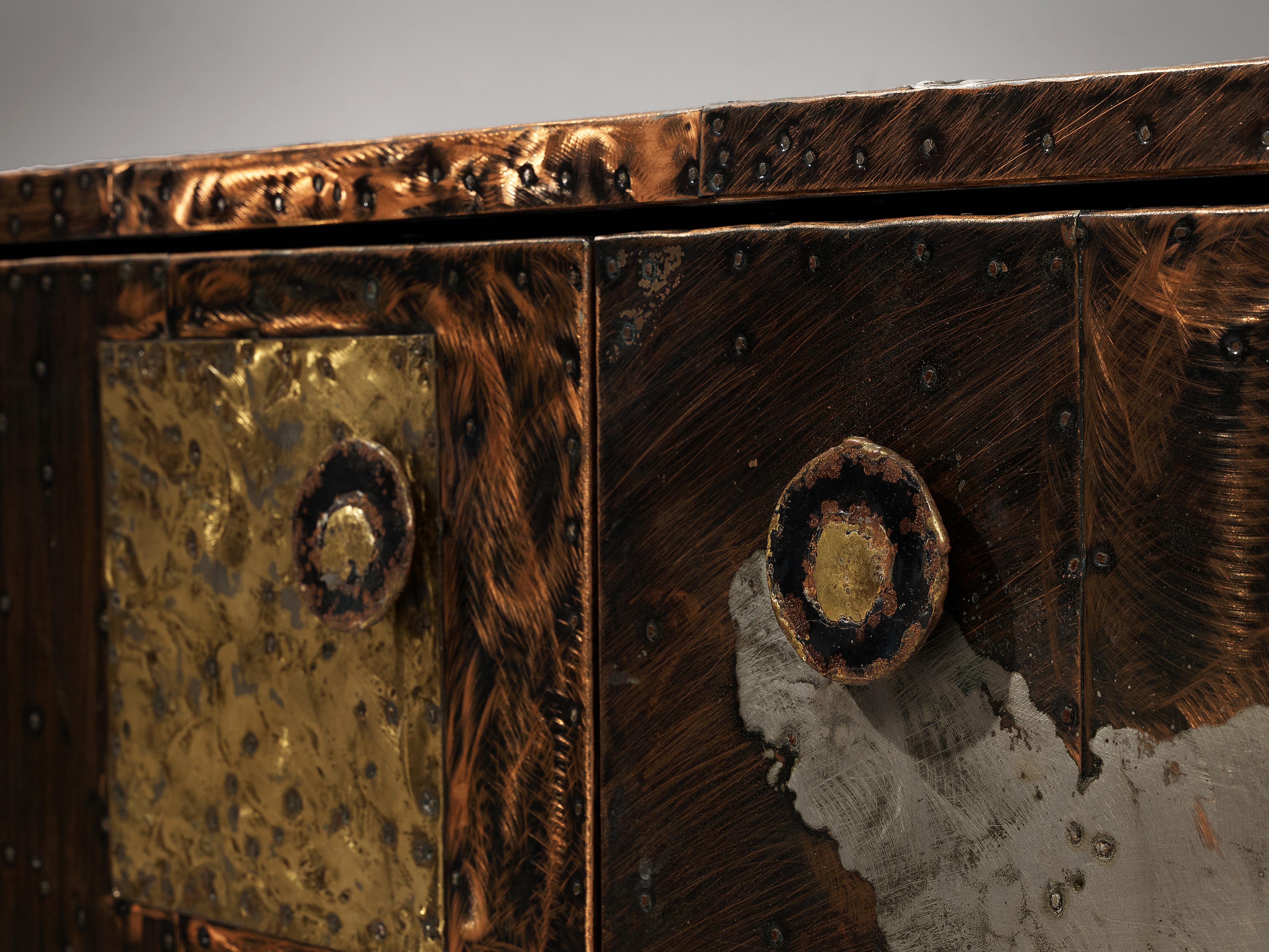 Brass Iconic Paul Evans for Directional 'Patchwork' Sideboard