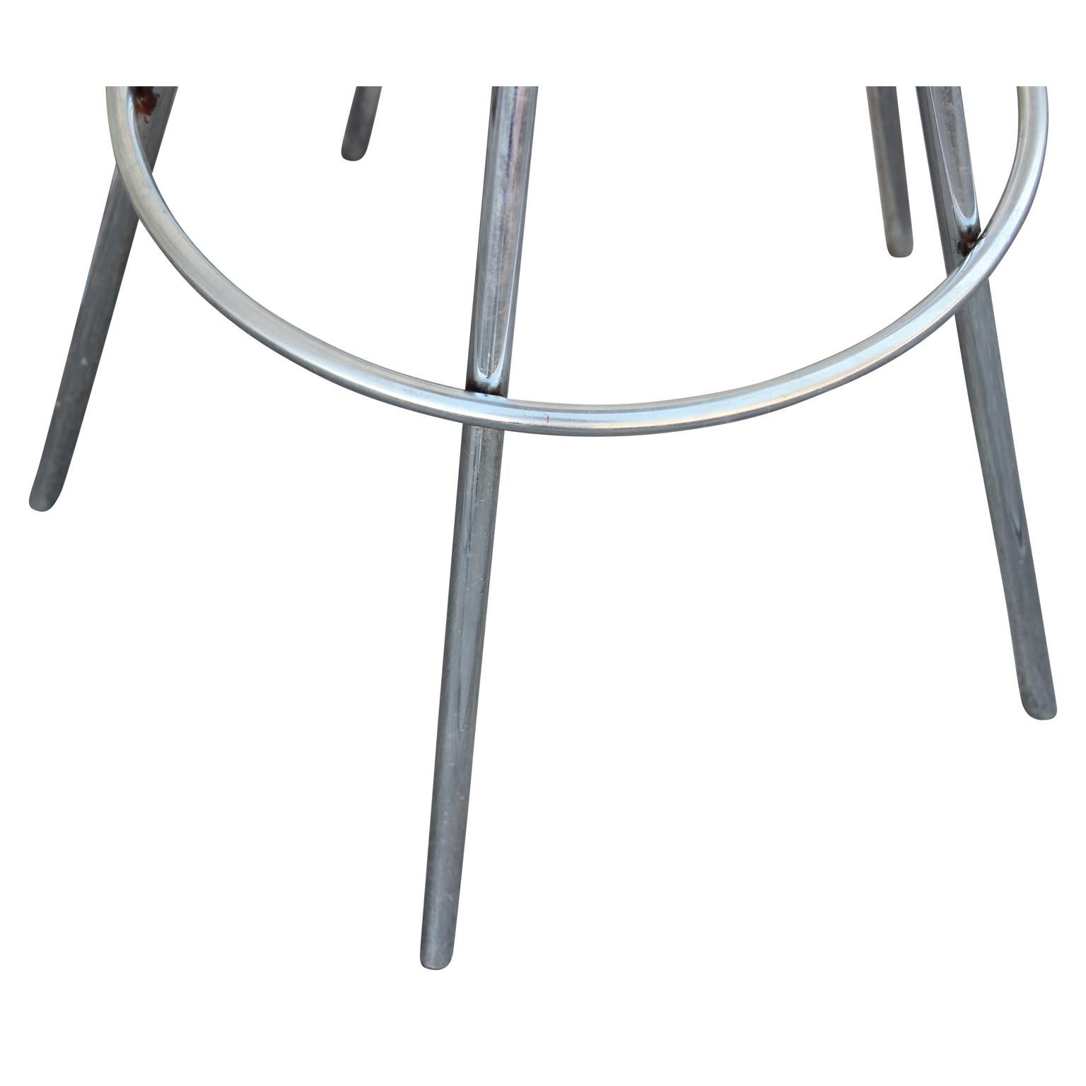 Iconic Pepe Cortes Contemporary 'Jamaica' Chrome and Aluminum Bar Stools In Good Condition In Houston, TX