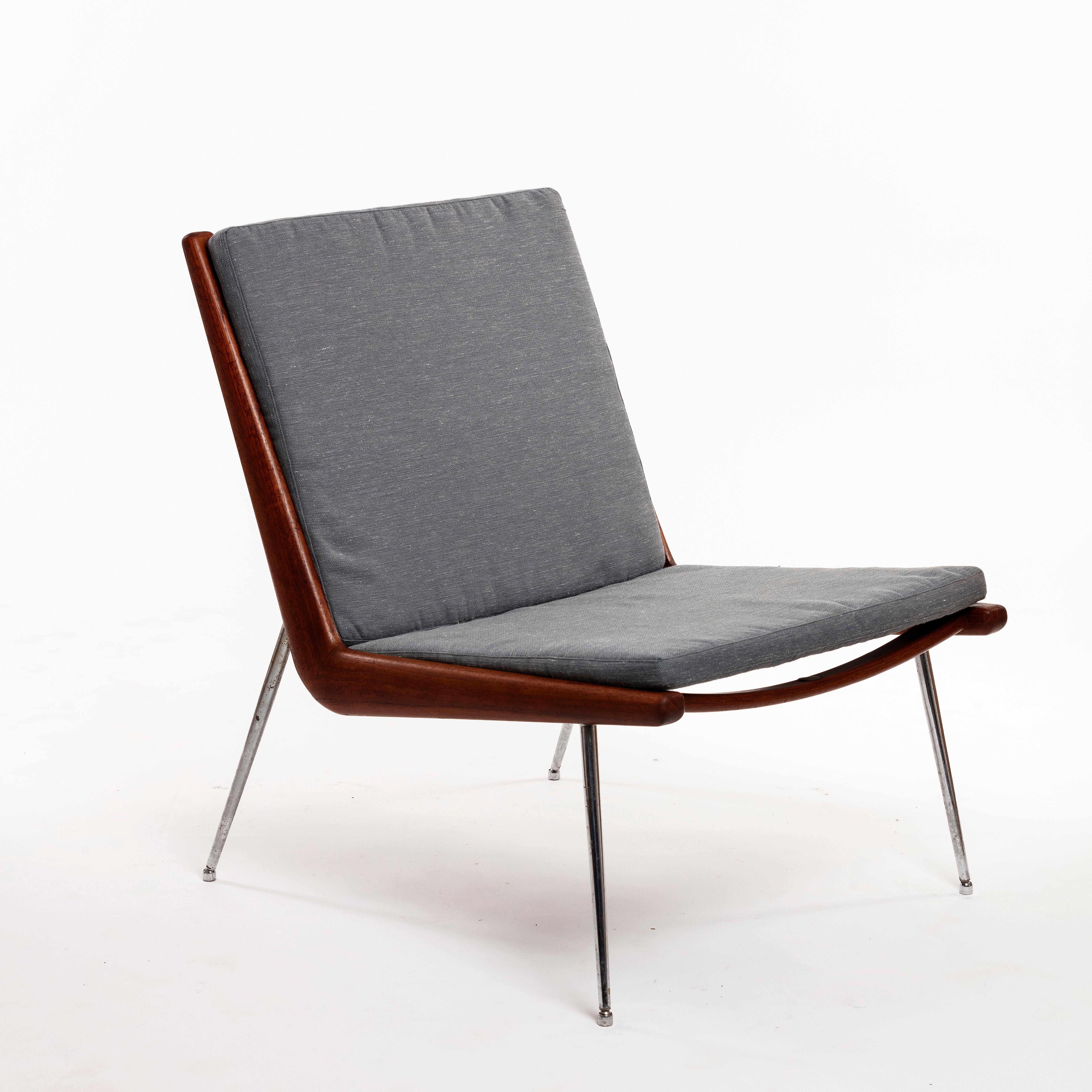 Iconic Peter Hvidt Boomerang Chair for France & Son For Sale 8