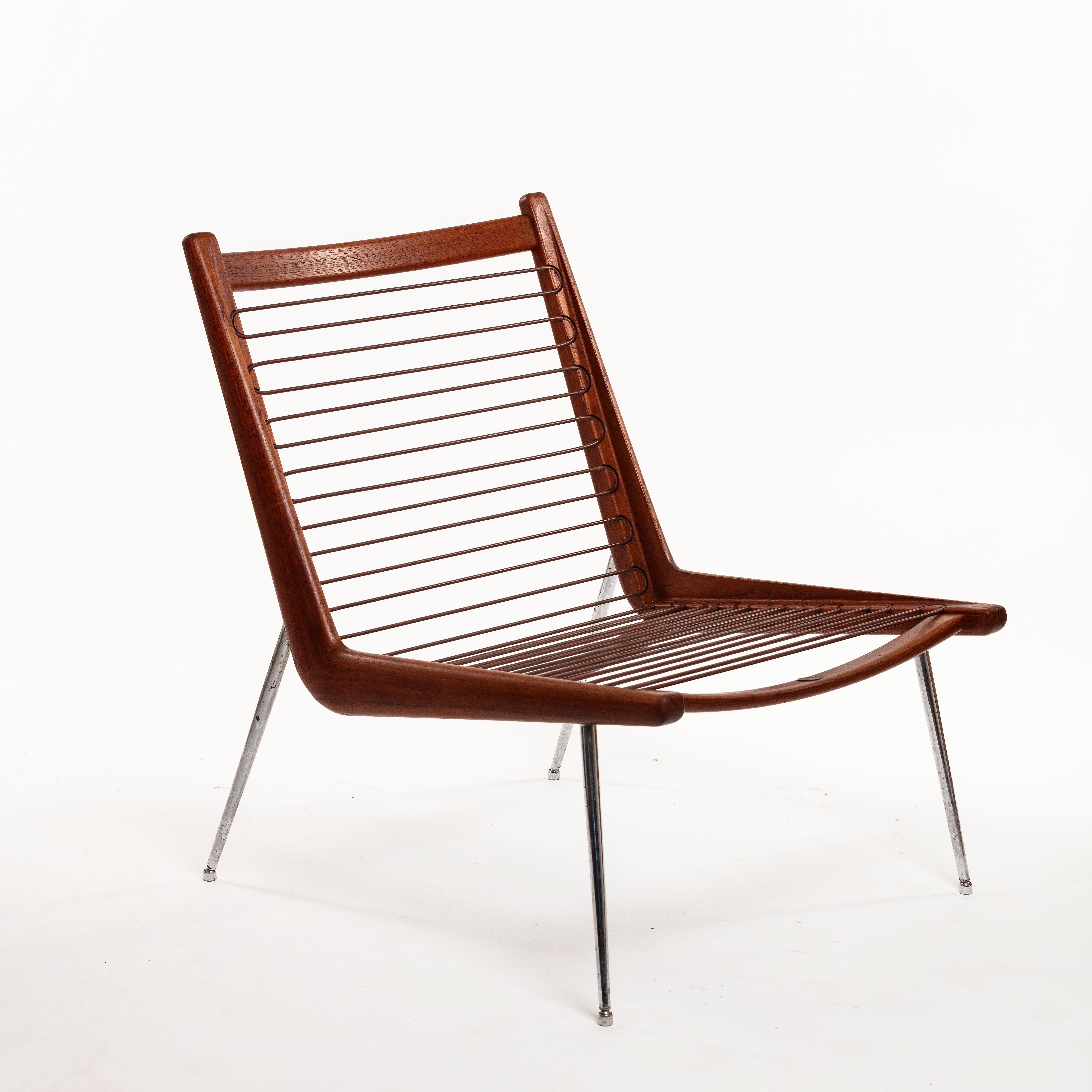 Iconic Peter Hvidt Boomerang Chair for France & Son For Sale 9