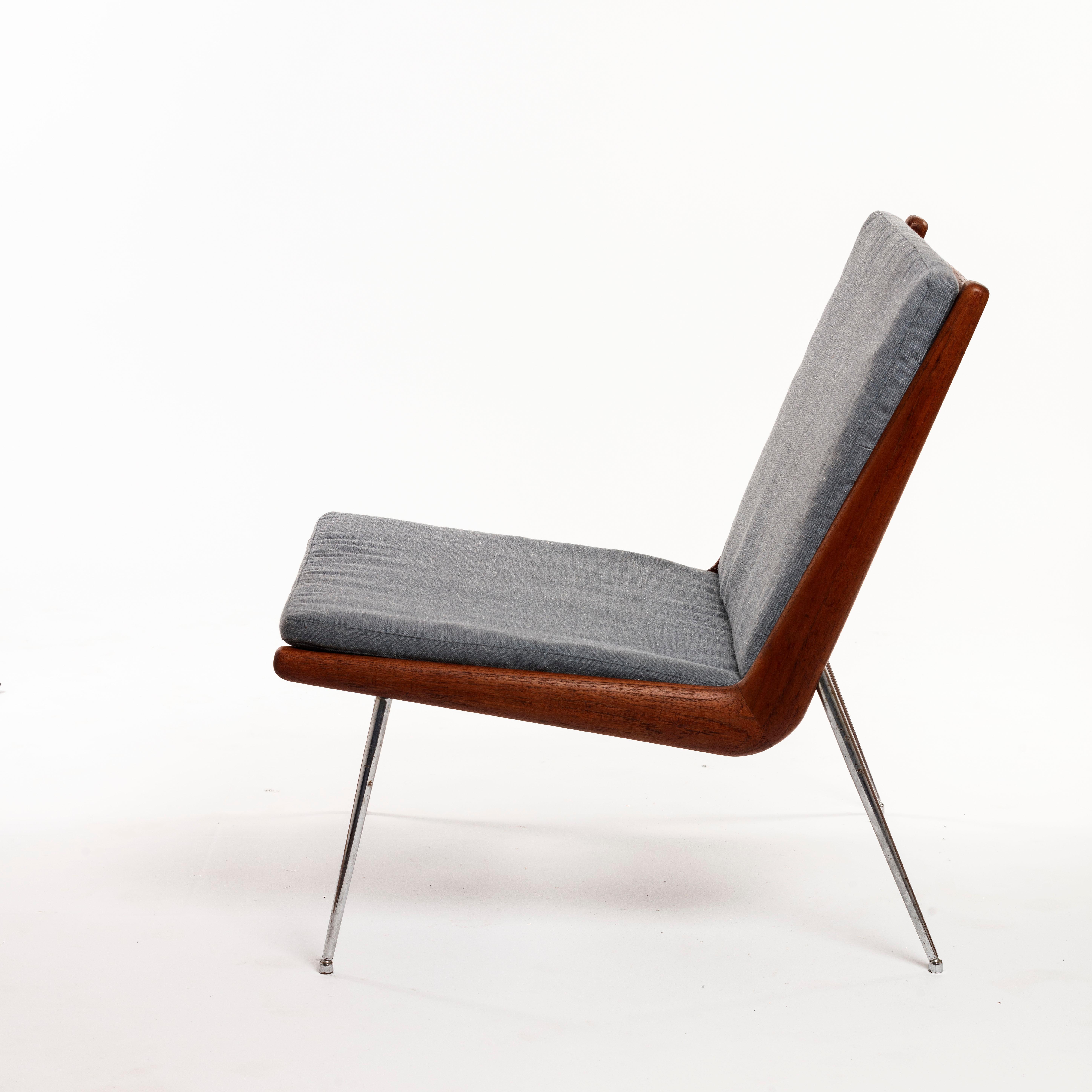 Scandinavian Modern Iconic Peter Hvidt Boomerang Chair for France & Son For Sale