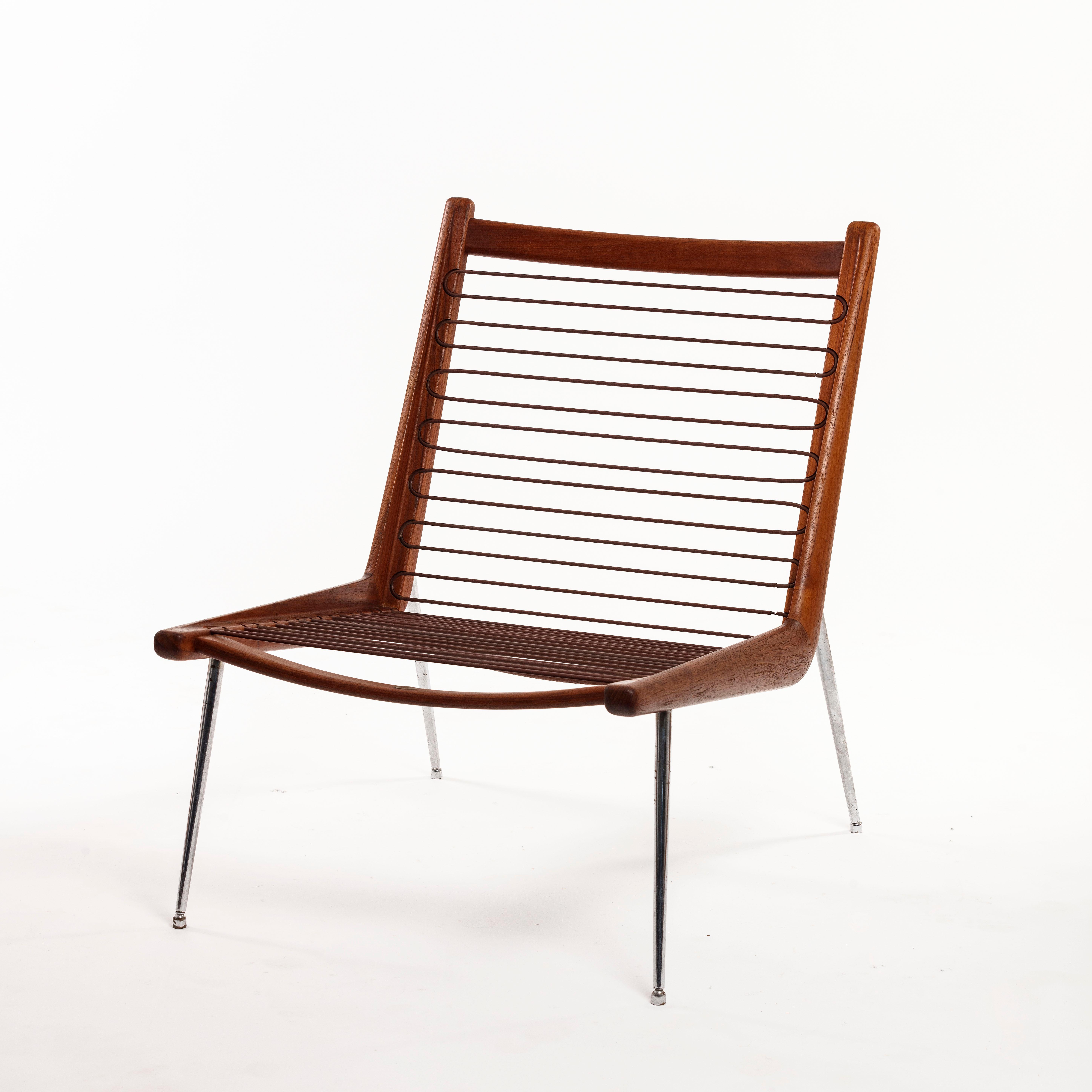 Steel Iconic Peter Hvidt Boomerang Chair for France & Son For Sale
