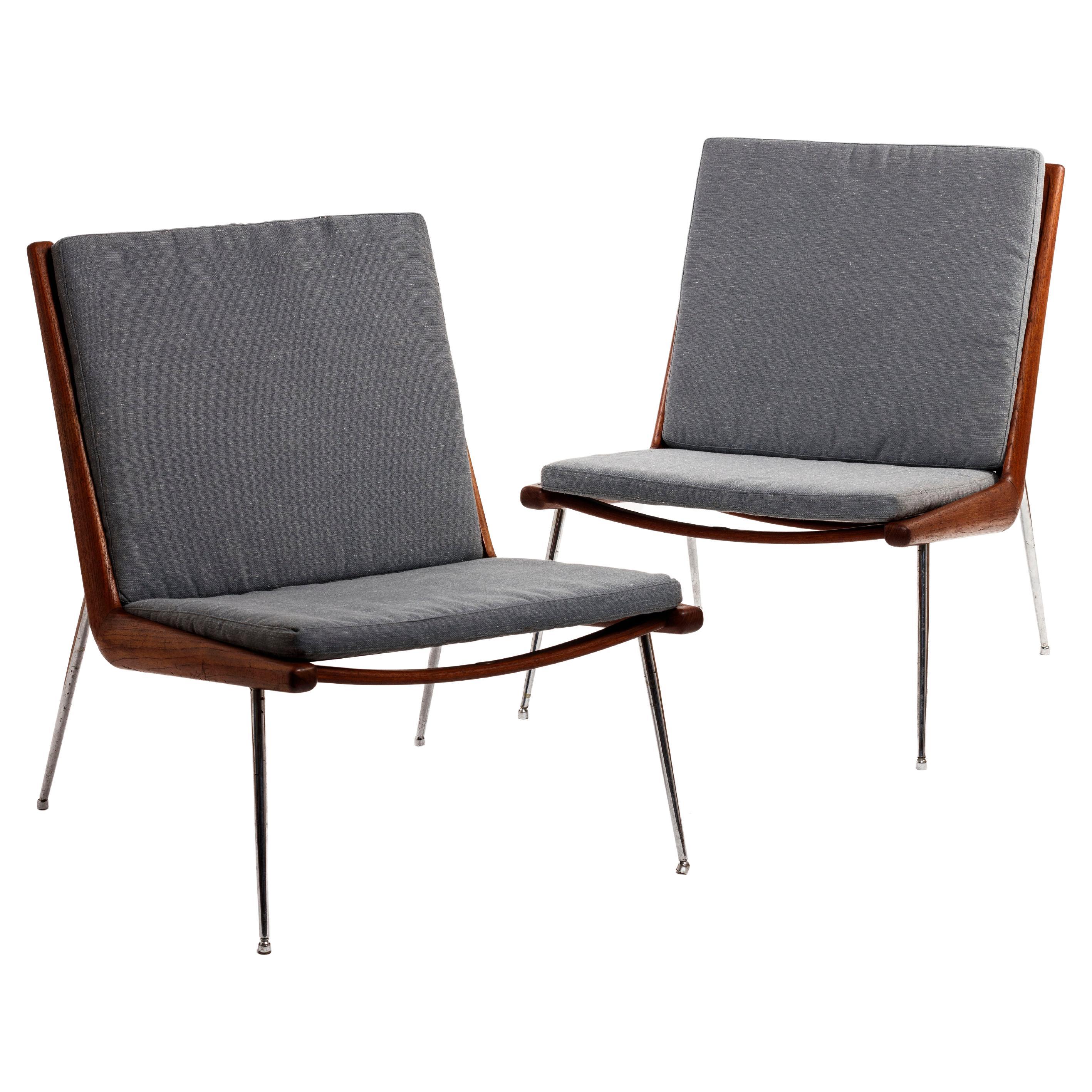 Iconic Peter Hvidt Boomerang Chair for France & Son