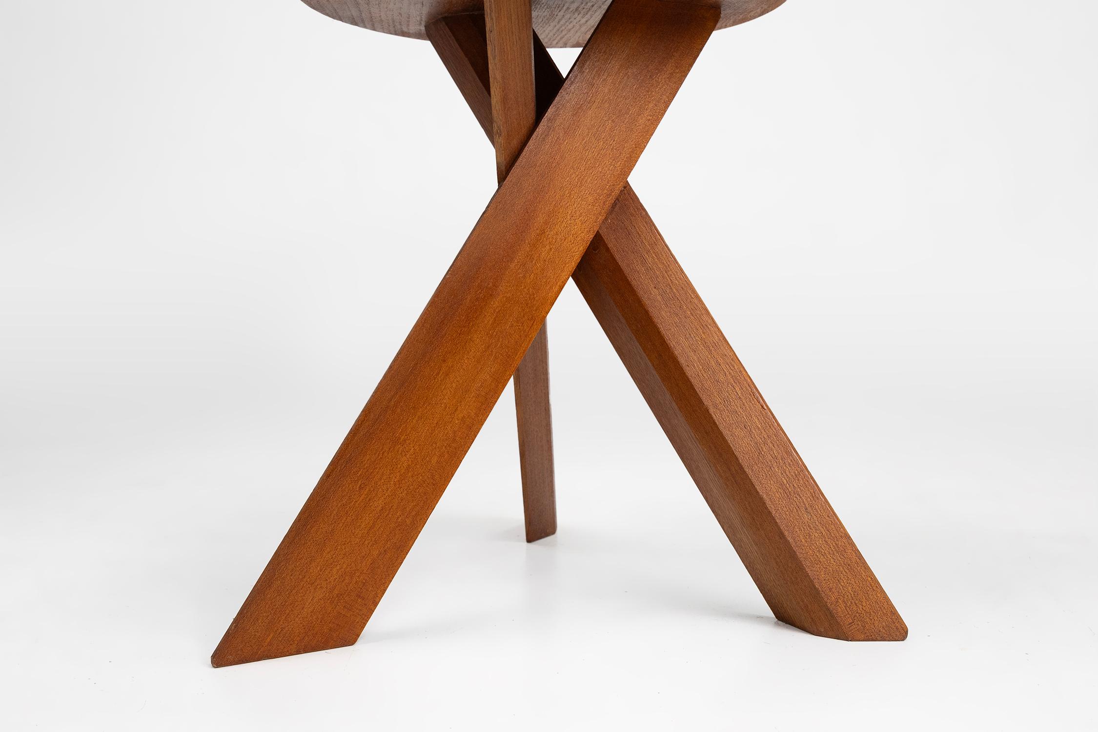Ikonischer Pierre Chapo Modell S31 Hocker aus Ulmenholz, Frankreich 1974 im Angebot 5