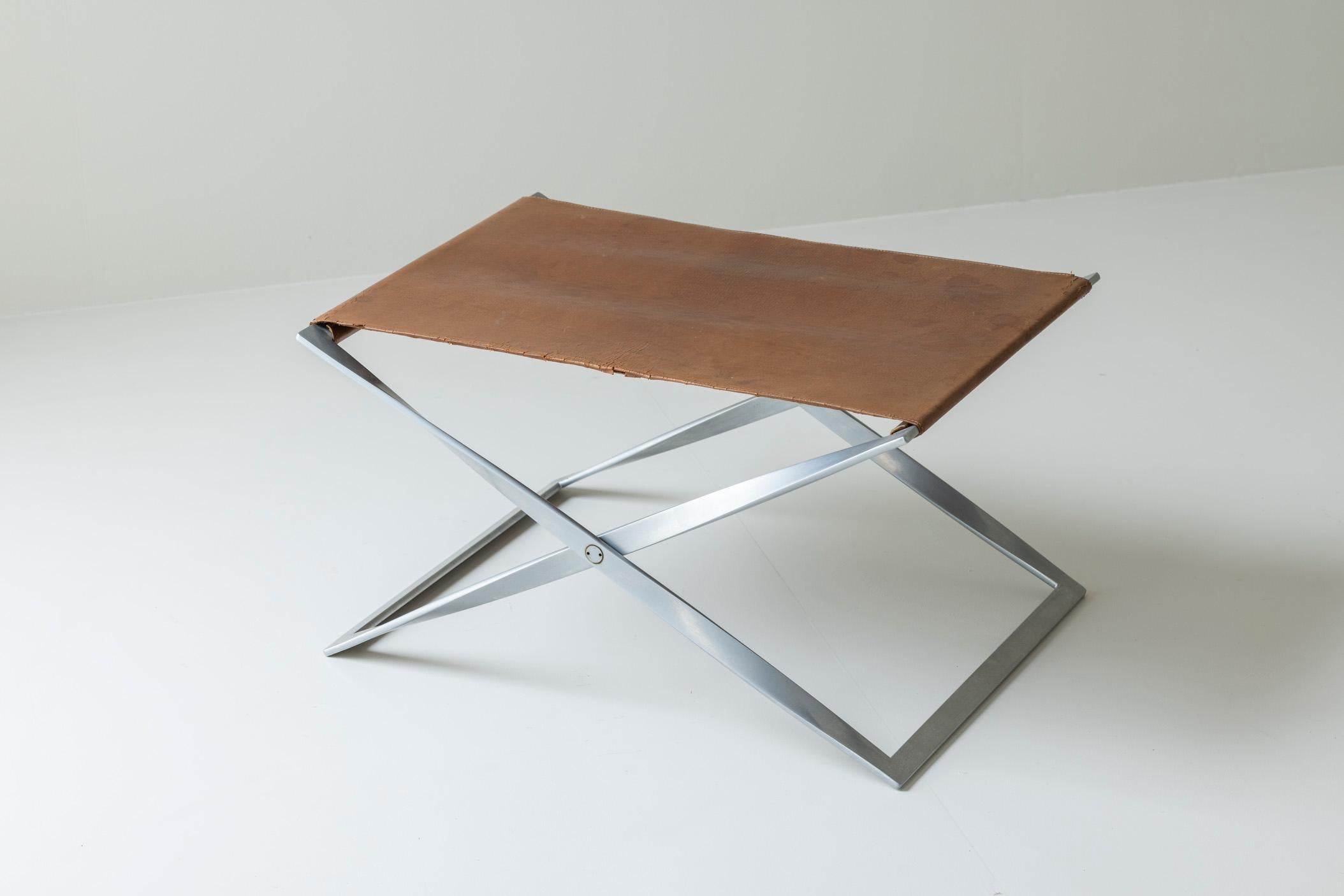 Scandinavian Modern Iconic Pk 91 Folding Stool by Poul Kjærholm for by E. Kold Christensen, DK 1961