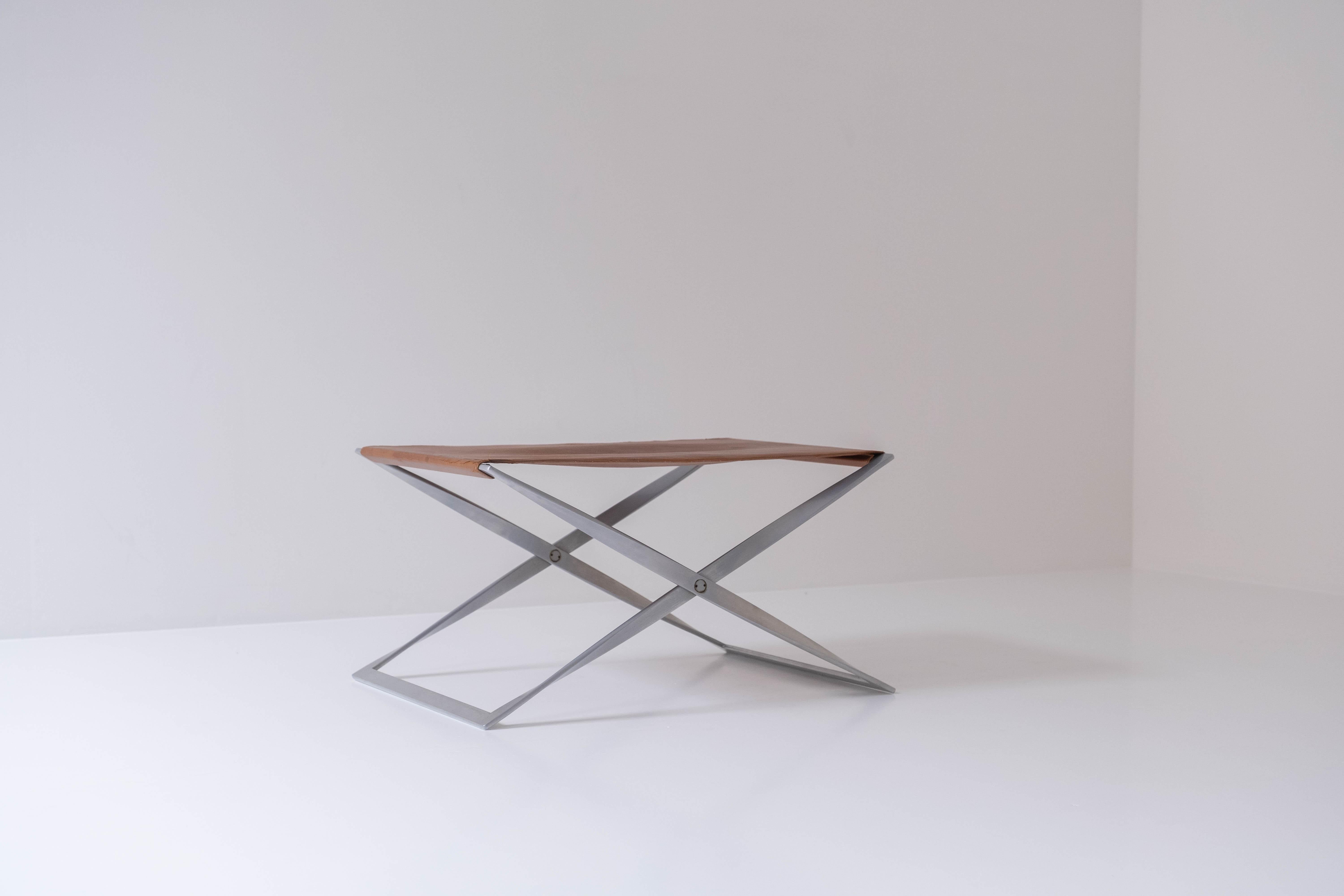Danish Iconic Pk 91 Folding Stool by Poul Kjærholm for by E. Kold Christensen, DK 1961