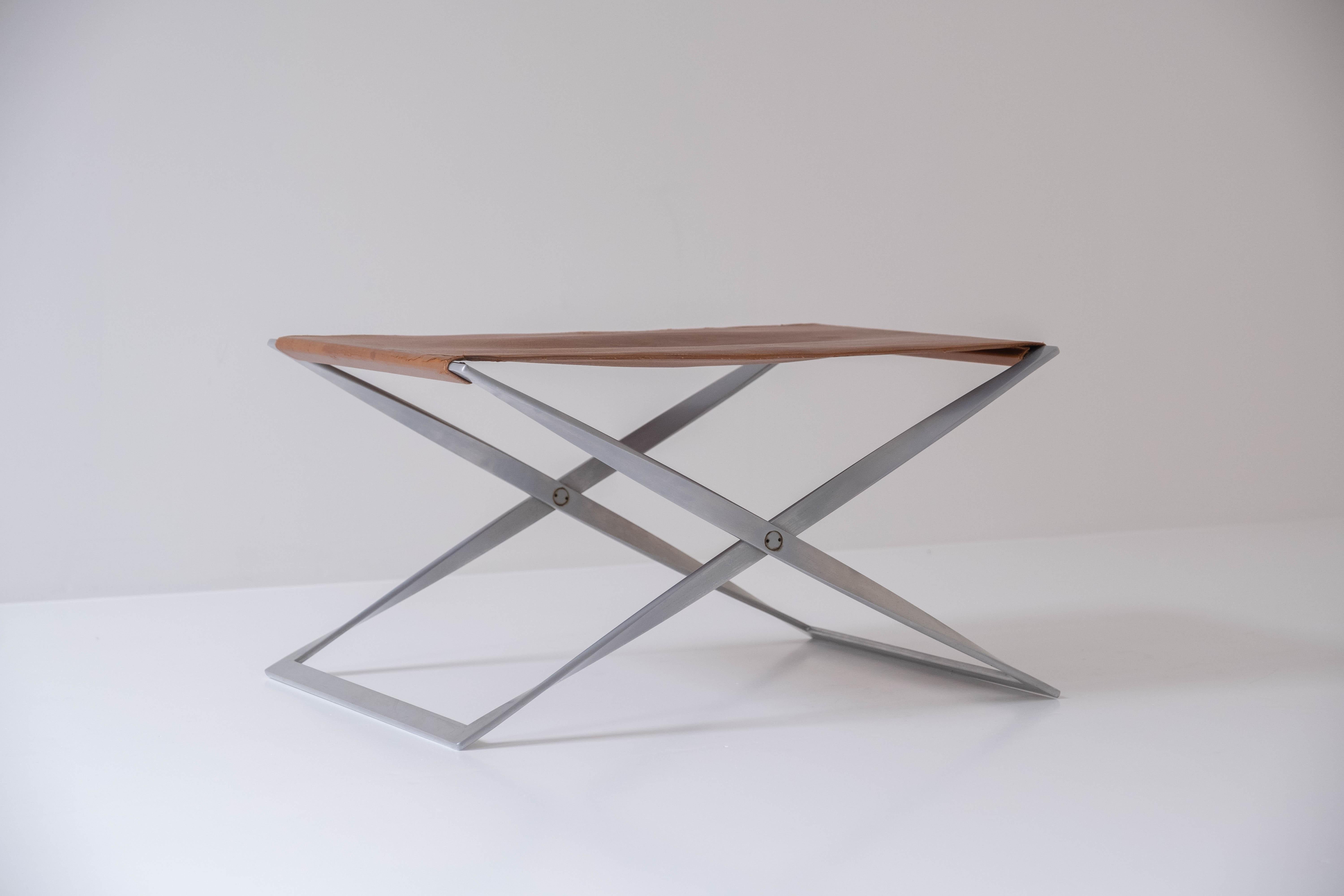 Iconic Pk 91 Folding Stool by Poul Kjærholm for by E. Kold Christensen, DK 1961 In Good Condition In Antwerp, BE