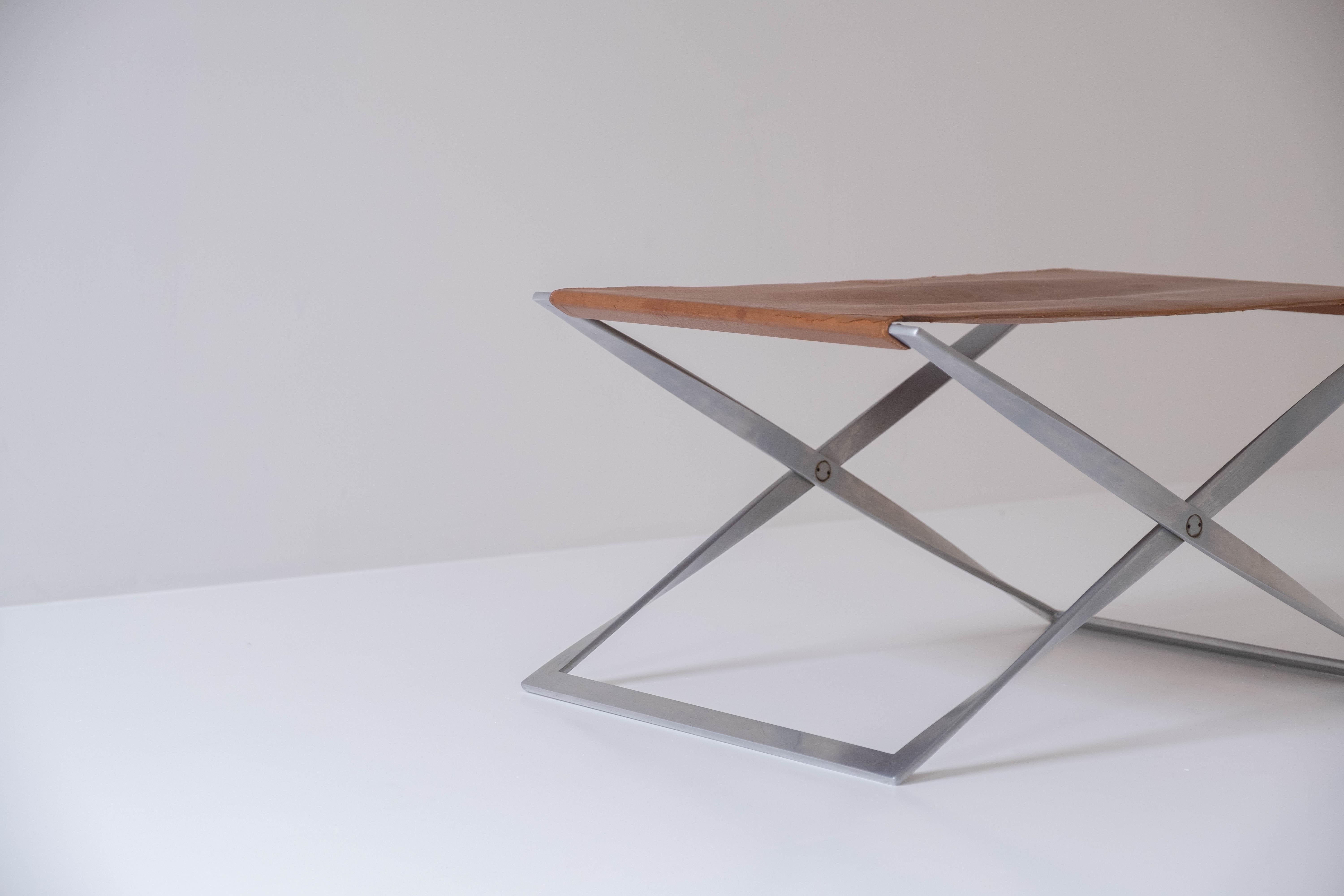 Iconic Pk 91 Folding Stool by Poul Kjærholm for by E. Kold Christensen, DK 1961 In Good Condition For Sale In Antwerp, BE