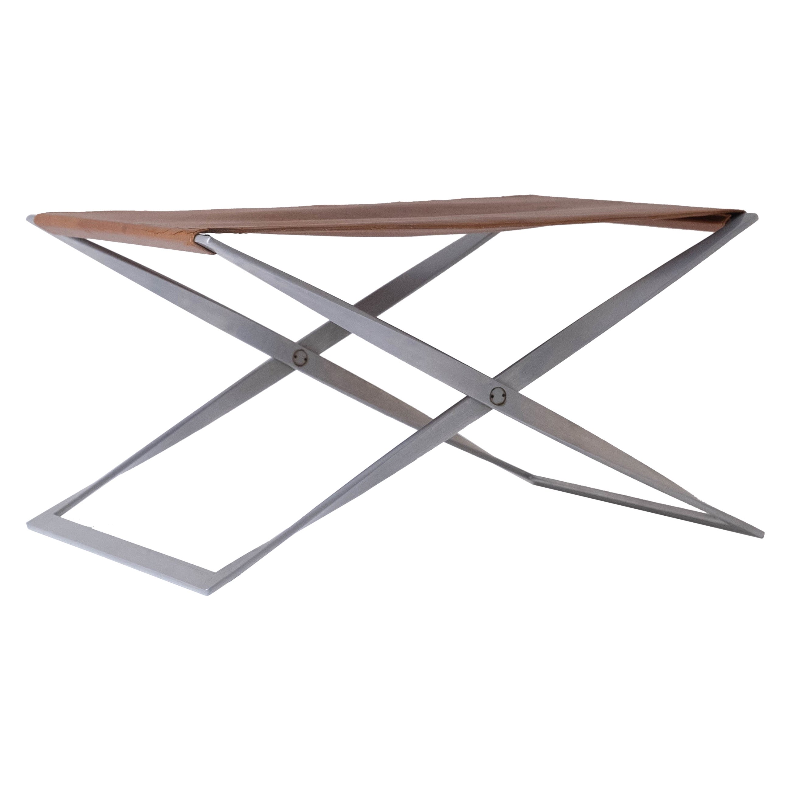 Iconic Pk 91 Folding Stool by Poul Kjærholm for by E. Kold Christensen, DK 1961