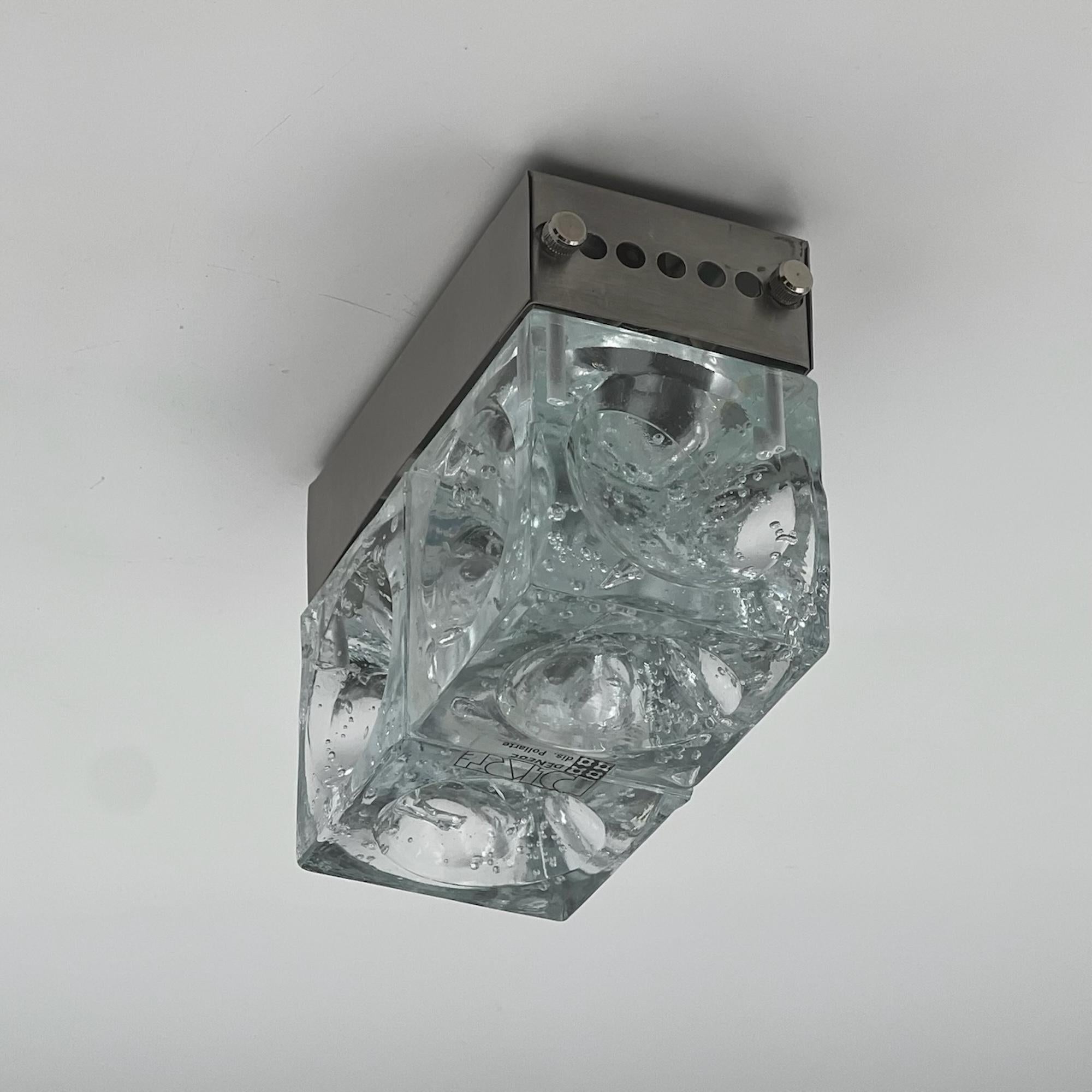 Italian Iconic Poliarte Lamp 'Denebe' - Handmade Glass Cubes Made in Italy For Sale