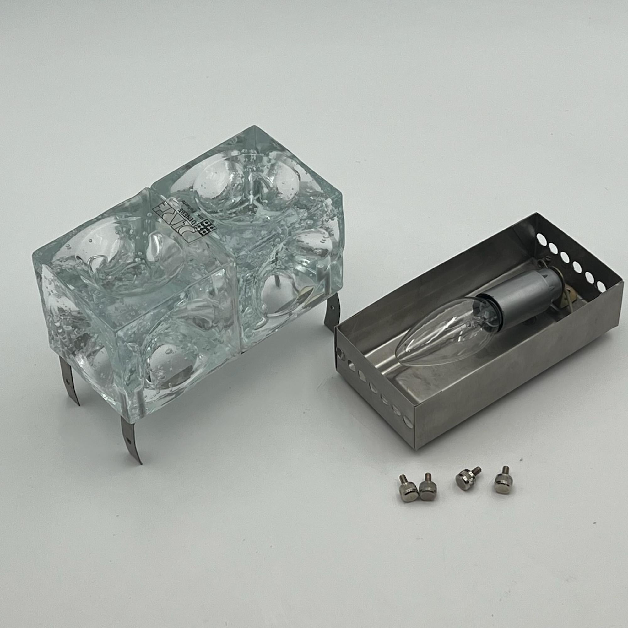 Métal Lampe Poliarte emblématique Denebe - Cubes en verre faits à la main en Italie en vente