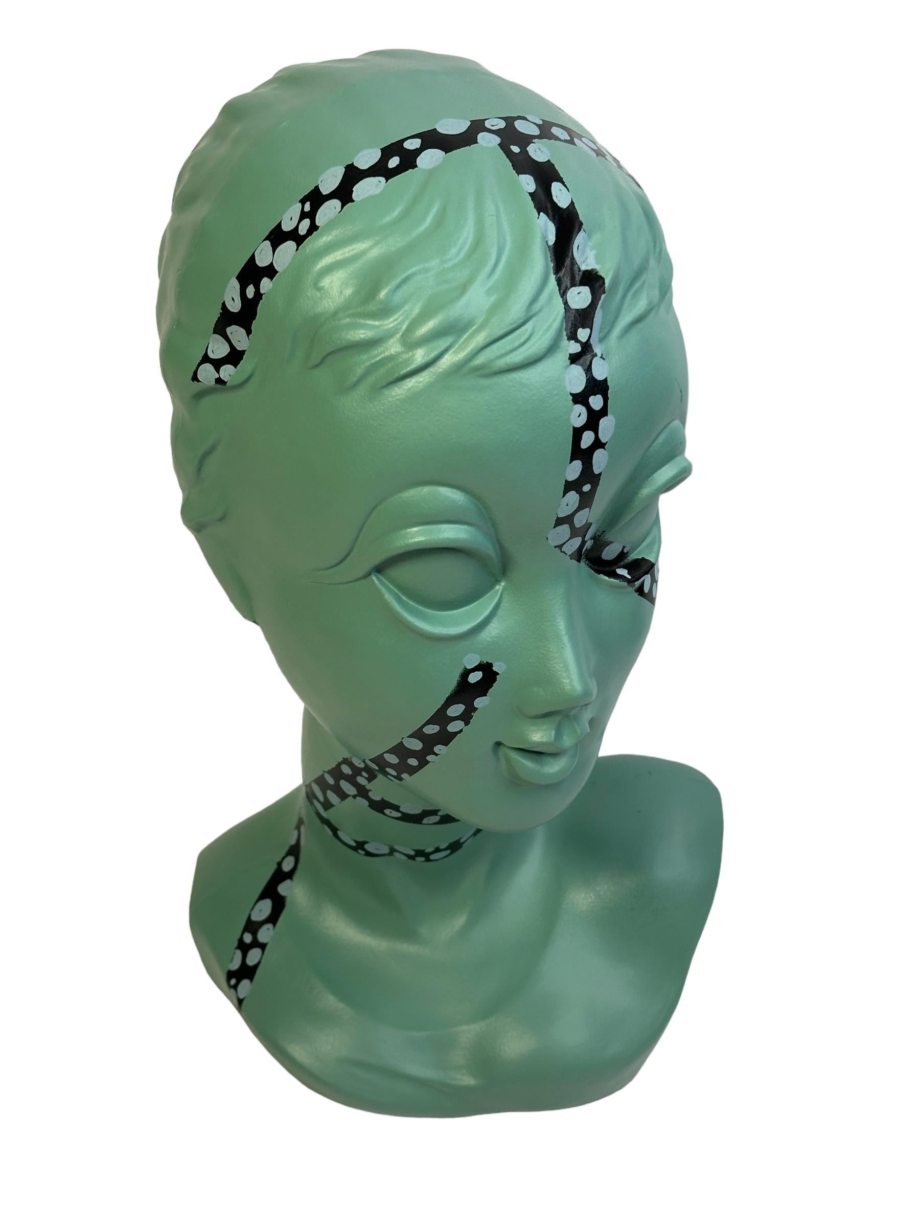 Plastic Iconic Popart Mannequin Twiggy Model Head Vintage German, Space Age Design For Sale