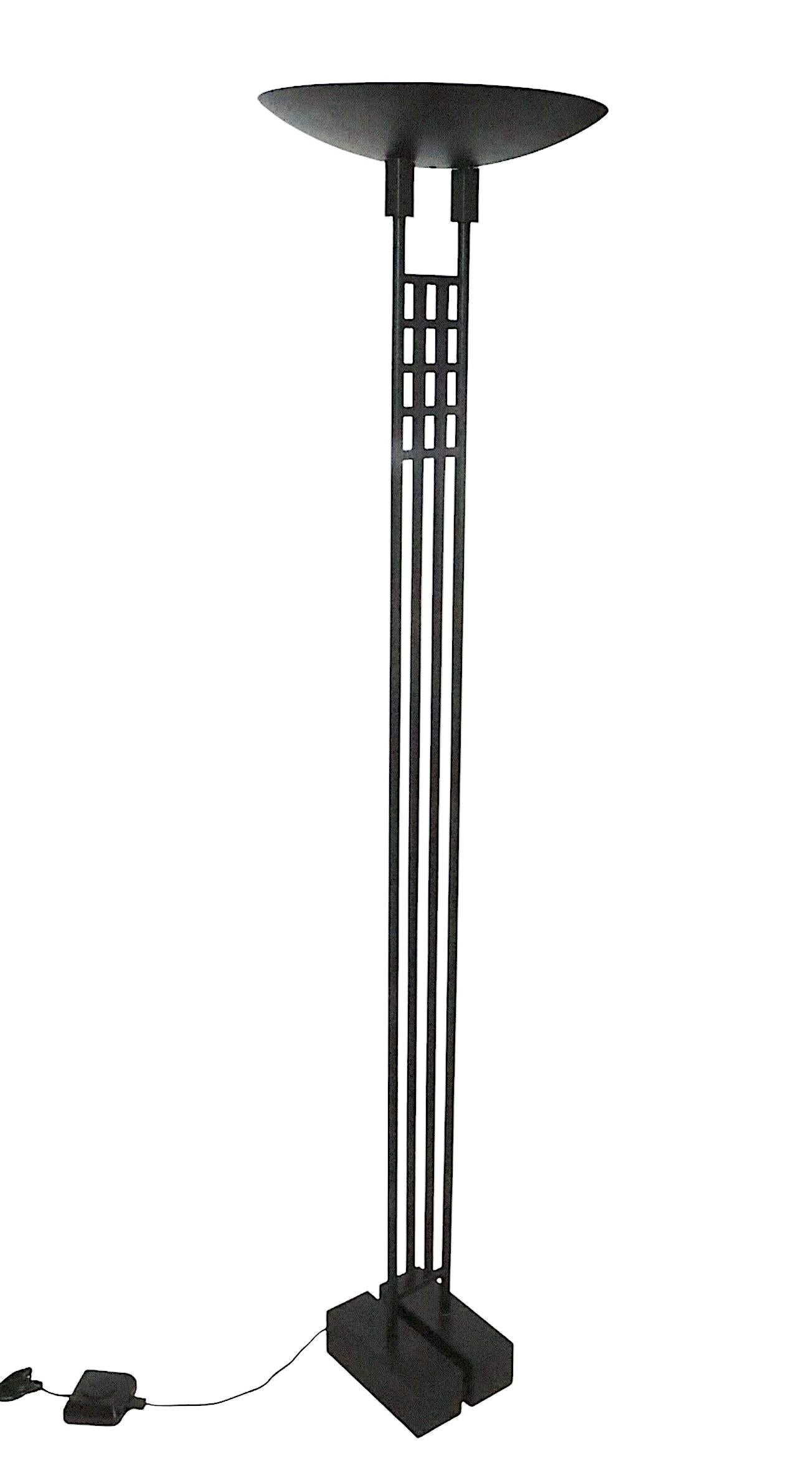 20th Century Iconic Postmodern Halogen Mack  Floor Lamp by George Kovack for Sonneman c 1980s For Sale