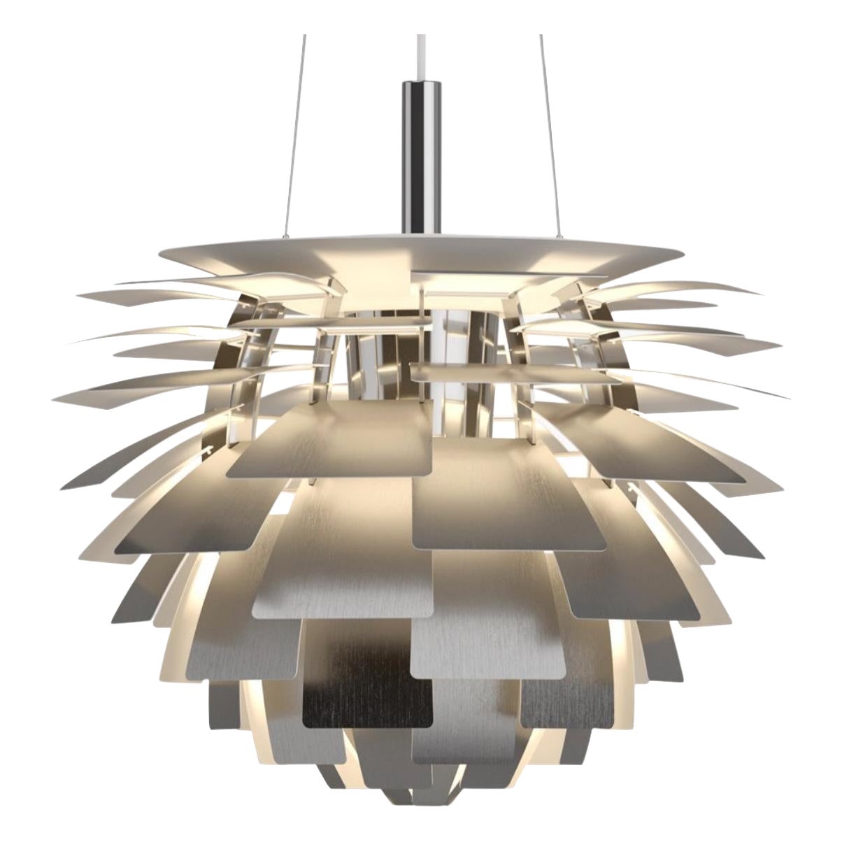 Iconico Poul Henningsen PH Artichoke Ø480 di Louis Poulsen in acciaio