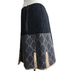 Iconic Prada Navy Golden Skirt SS 2002