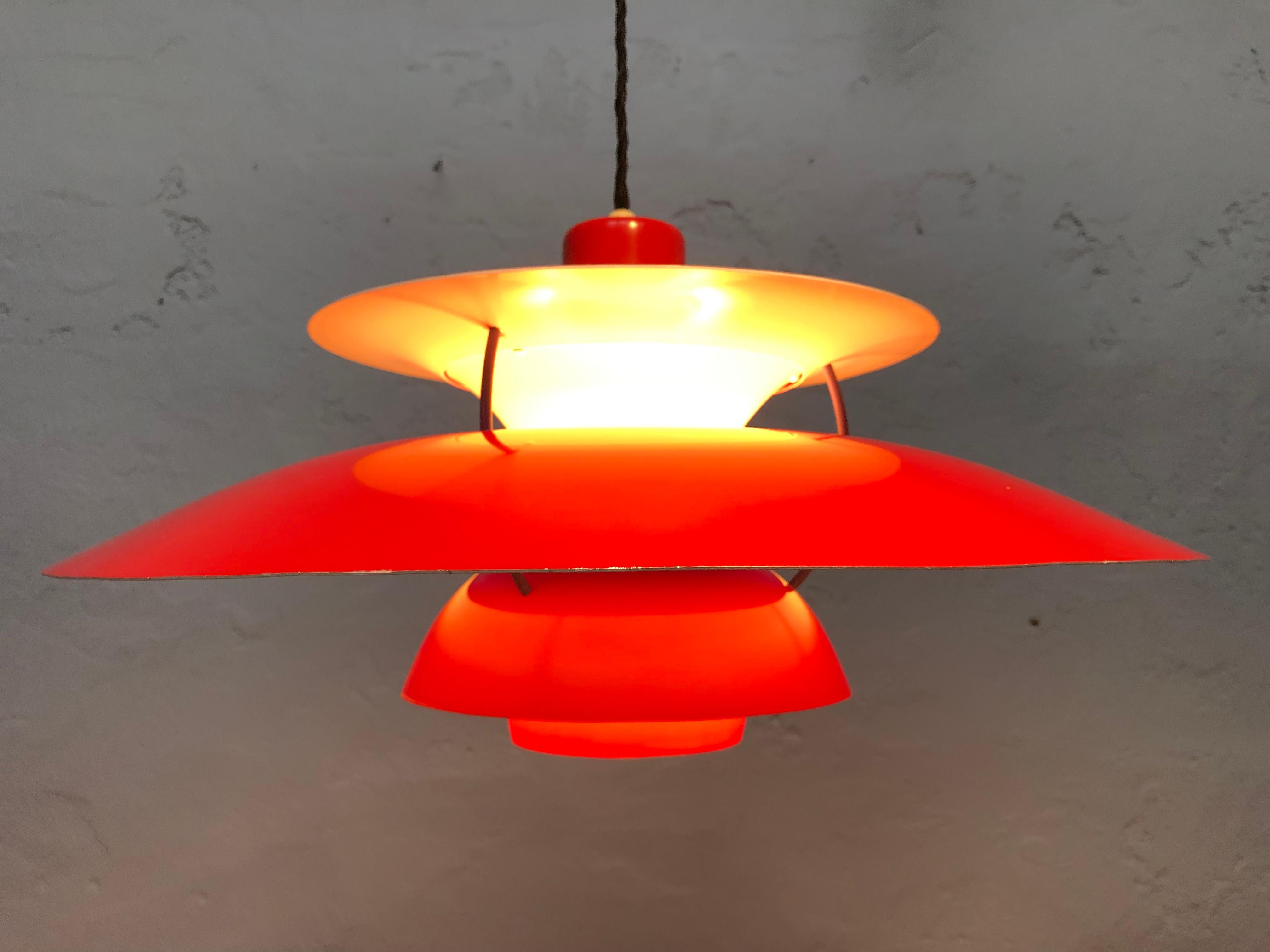 Mid-Century Modern Iconic Rare 1st Edition Poul Henningsen PH 5 Chandelier Pendant Lamp from 1959 For Sale