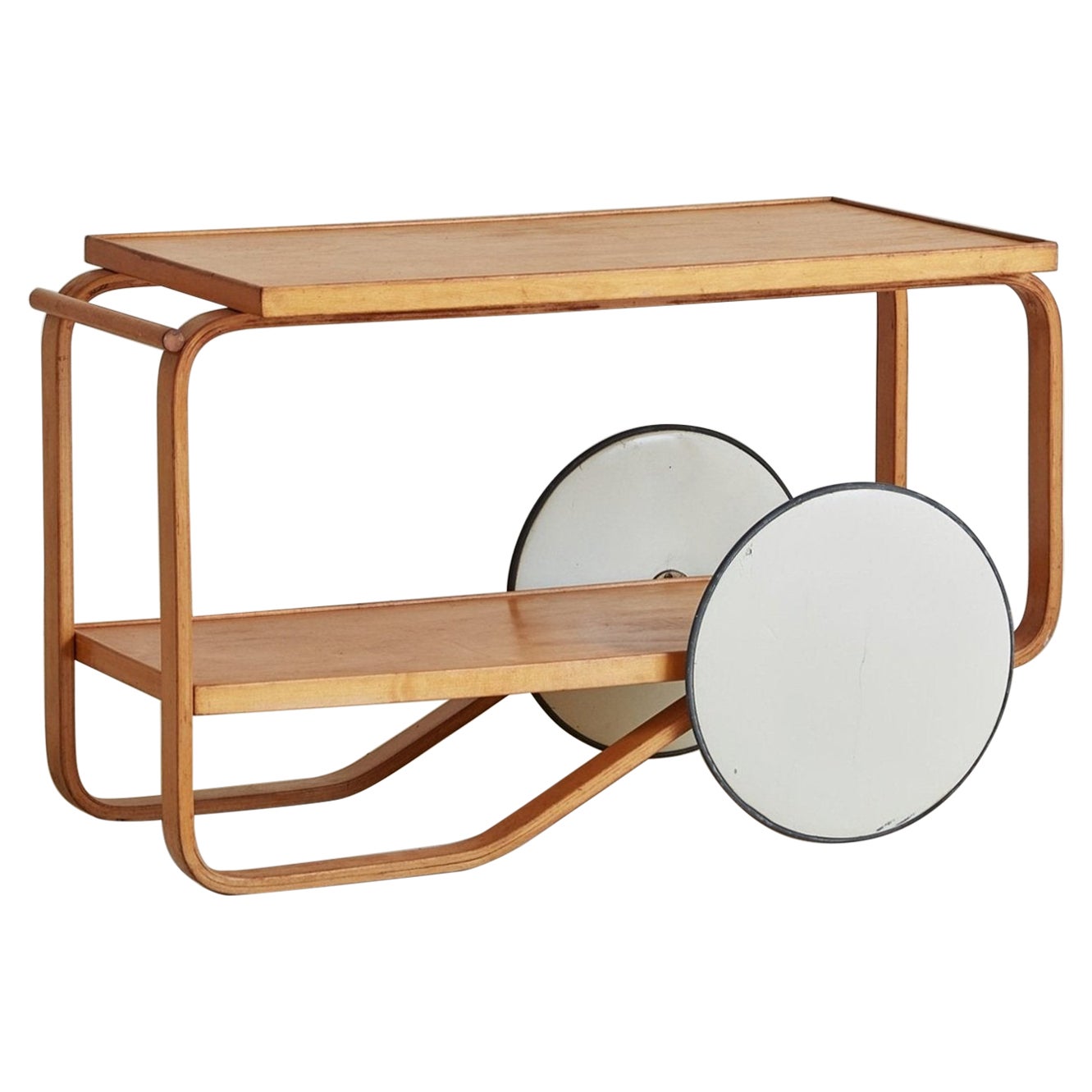 Chariot de bar emblématique et rare en première édition d'Alvar + Aino Aalto pour Artek, 1936
