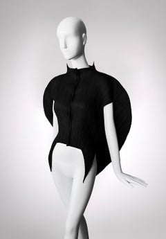 Icónico Raro ISSEY MIYAKE PLEATS PLEASE Vestido Escorpión Negro Escultural Dramático