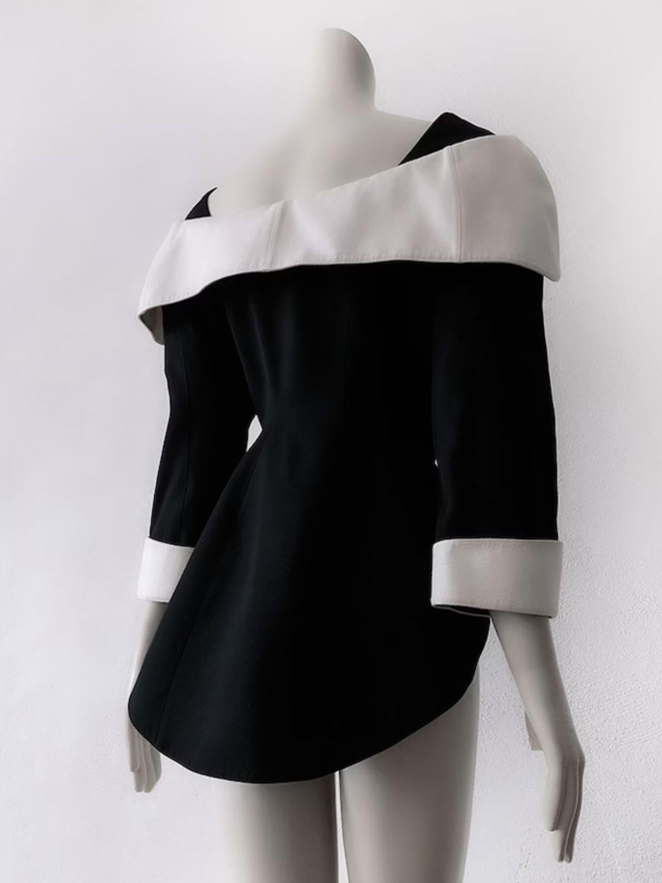 Iconic Rare Thierry Mugler SS 1996 Museum Black White 2