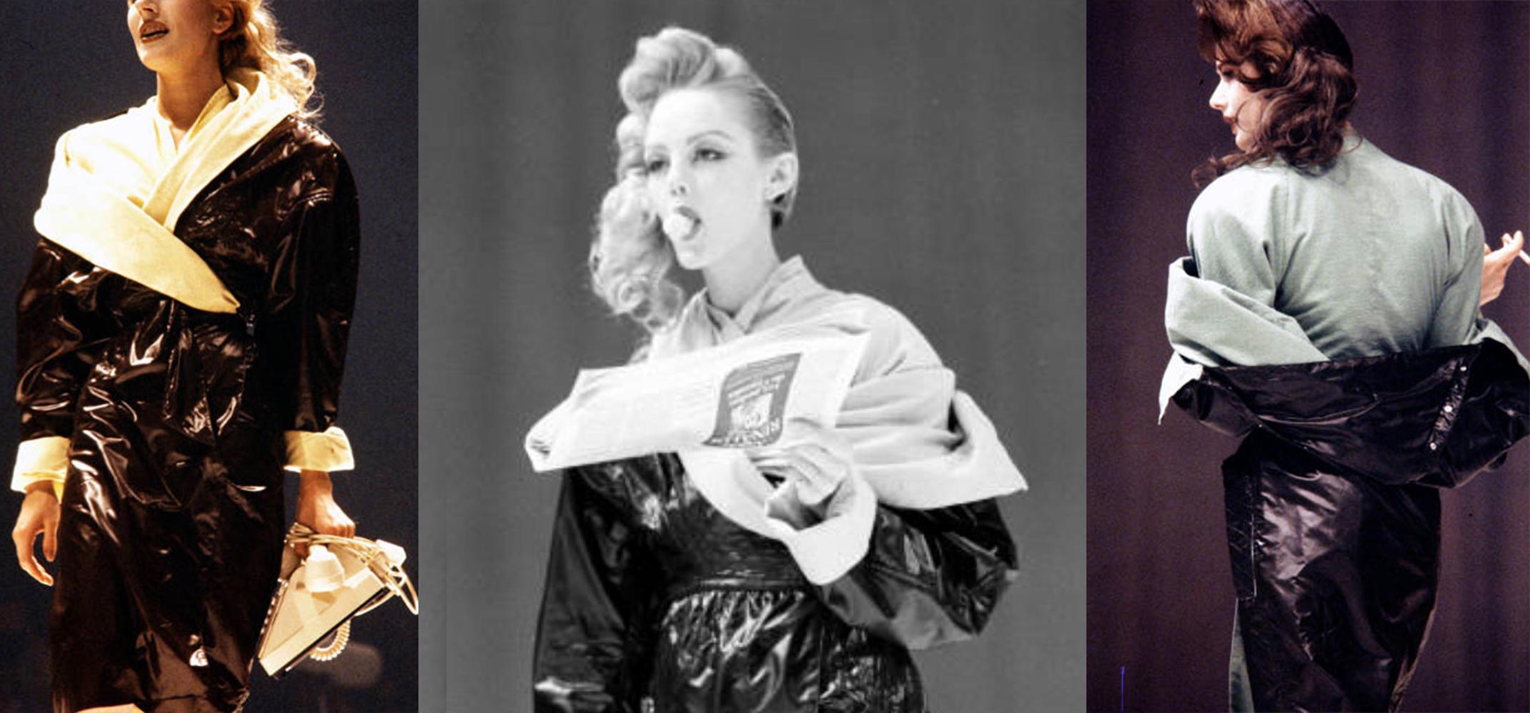 Iconico e raro vinile drammatico Thierry Mugler Autunno/Inverno 1984  Coates in vendita 1