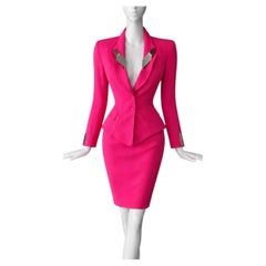 Iconic Rare Thierry Mugler Pink Ensemble Metal Wings