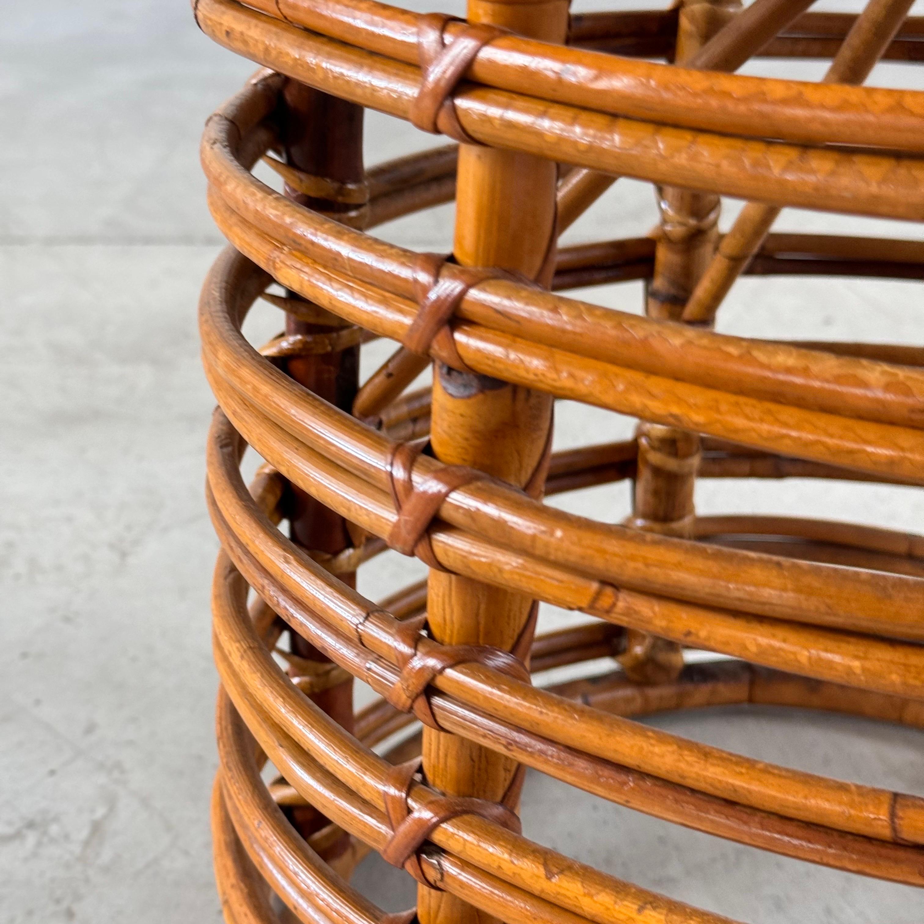Iconic Rattan and Bamboo Stool by Tito Agnoli, 1960s 6