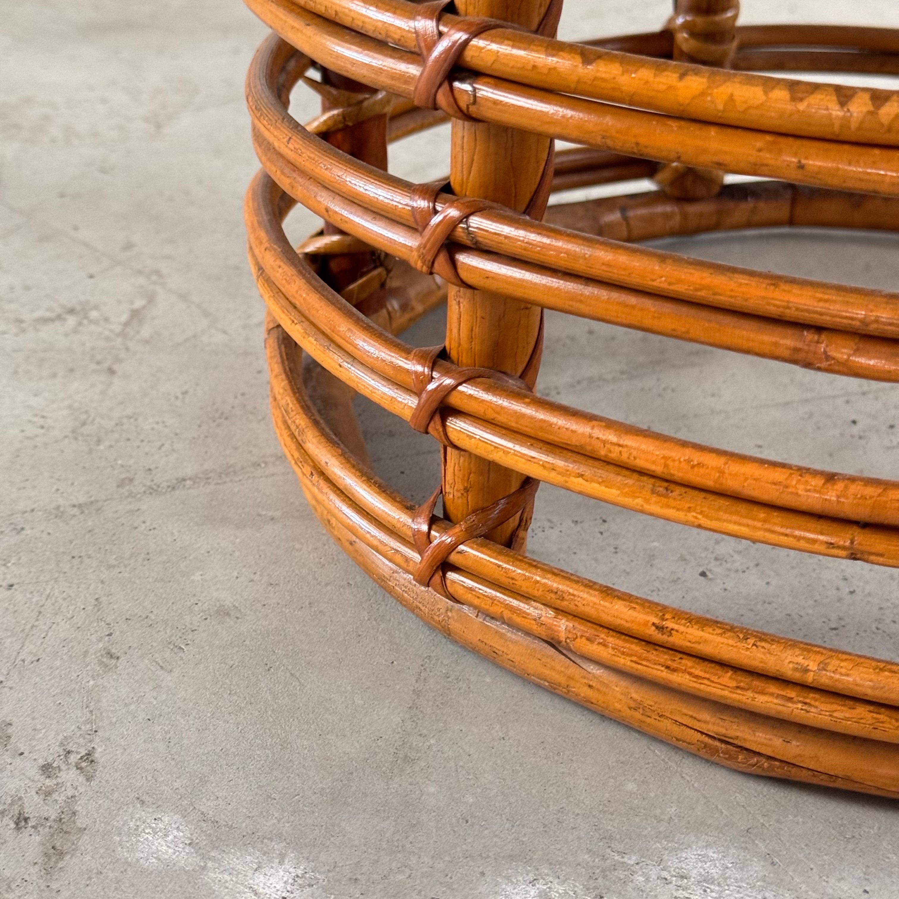 Iconic Rattan and Bamboo Stool by Tito Agnoli, 1960s 7