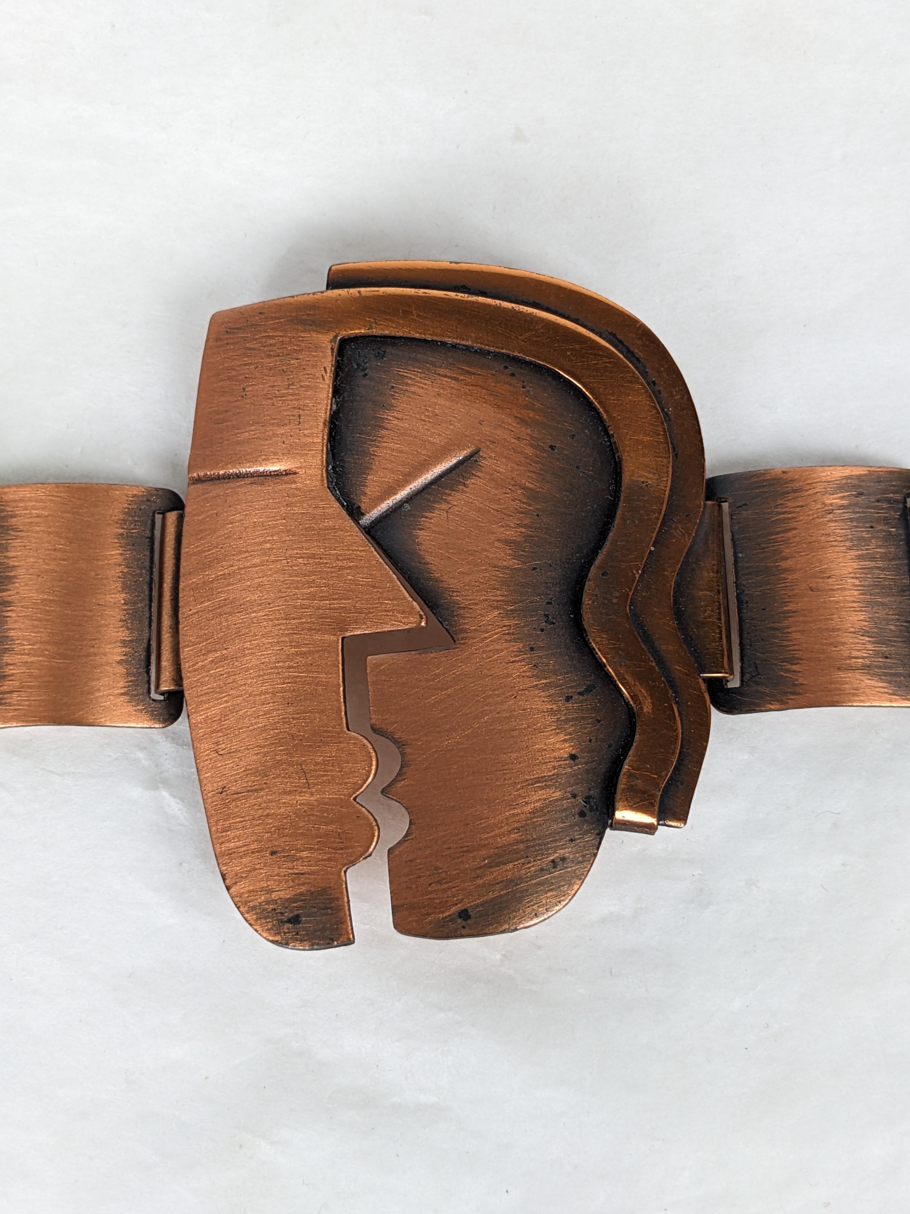Iconic Rebajes Copper Kiss Bracelet In Good Condition For Sale In New York, NY