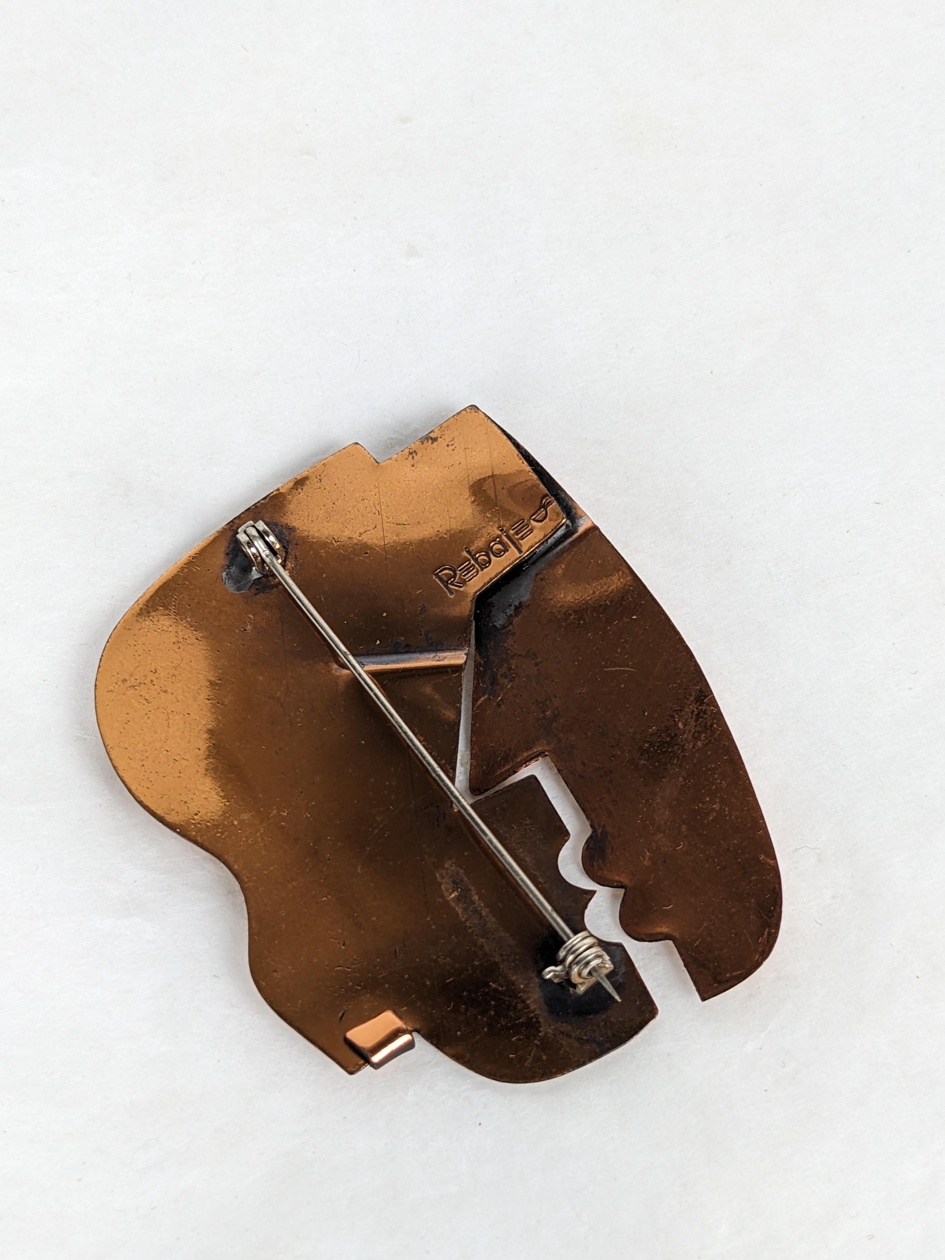 Women's or Men's Iconic Rebajes Copper Kiss Brooch