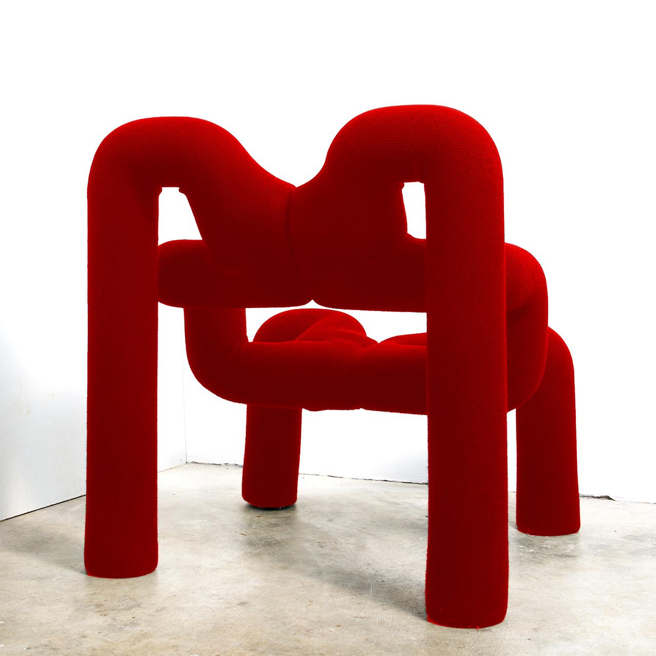 Post-Modern Iconic Red Armchair by Terje Ekstrom, Norway, 1980s