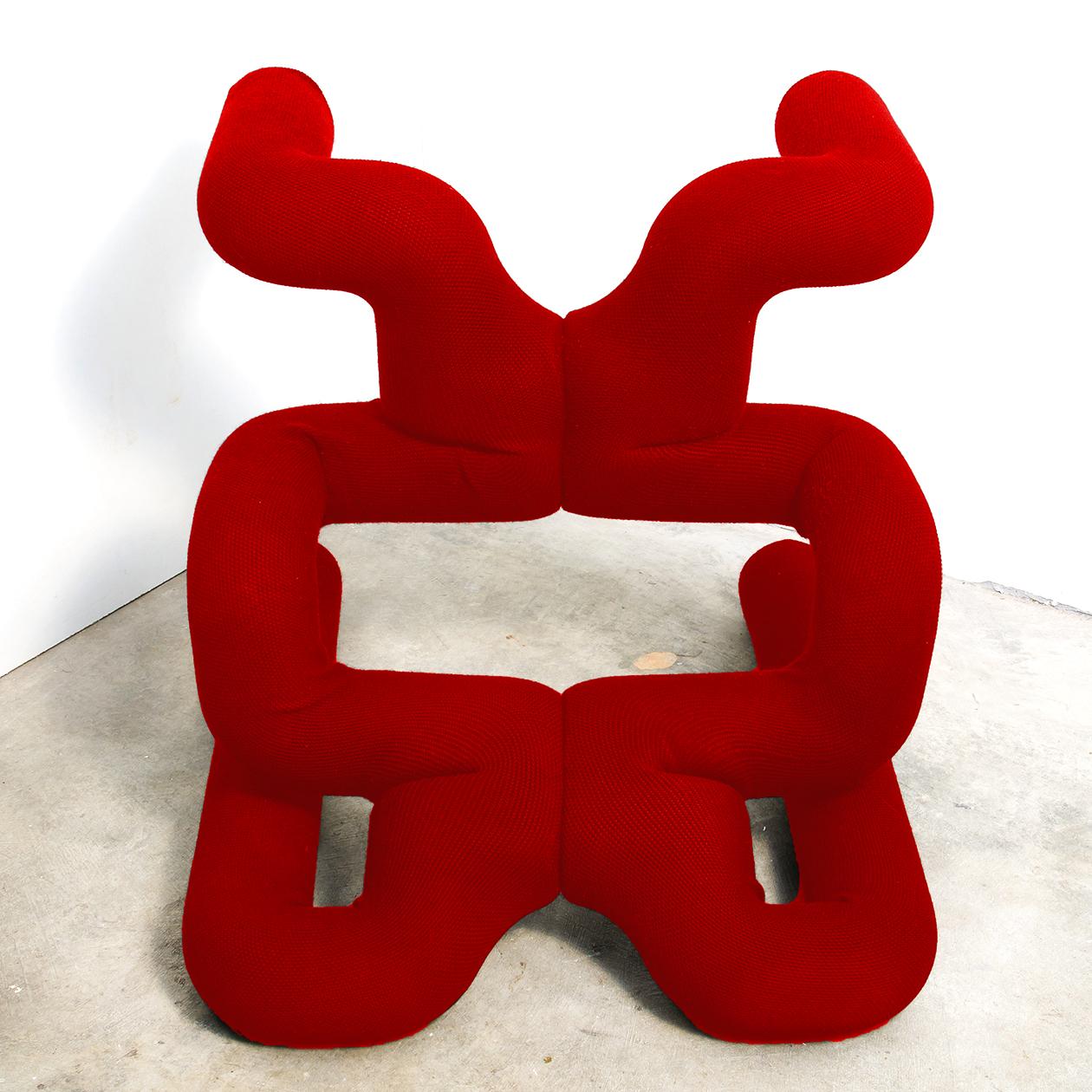 20th Century Iconic Red Armchair by Terje Ekstrom, Norway, 1980s