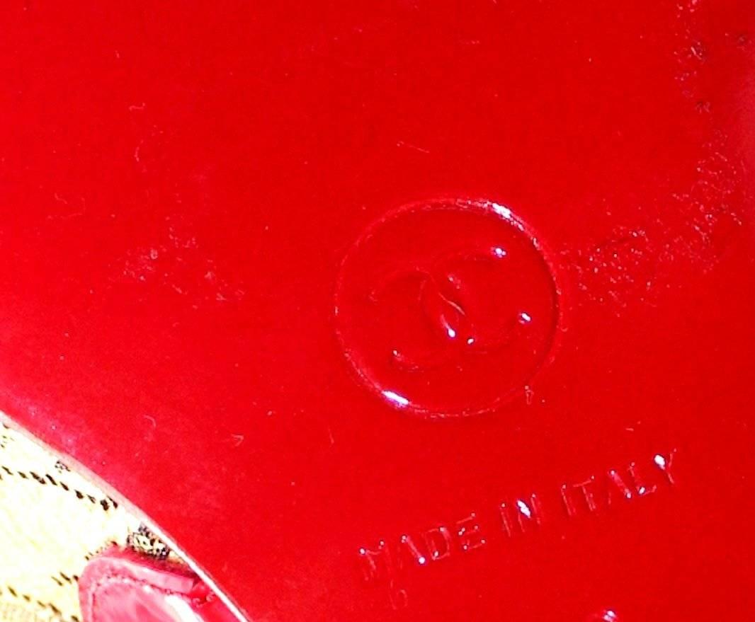 chanel red boots