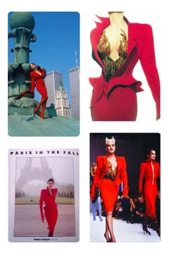 Iconic Red Thierry Mugler Les Infernales FW 1988 Vampire Suit