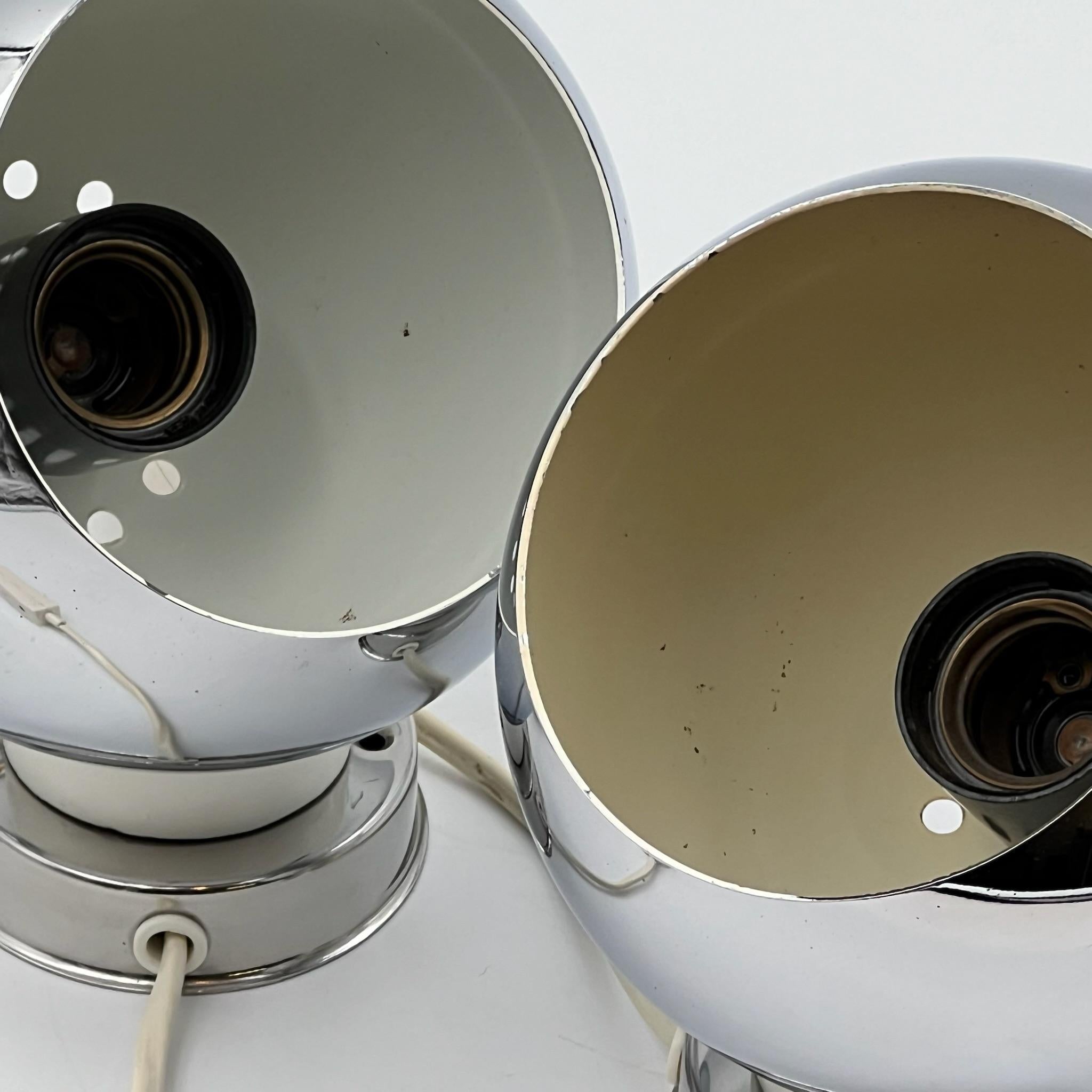 Iconic Reggiani 'Eyeball' Lamps 60s - Pair of Vintage Masterpieces - Set of 2 For Sale 1
