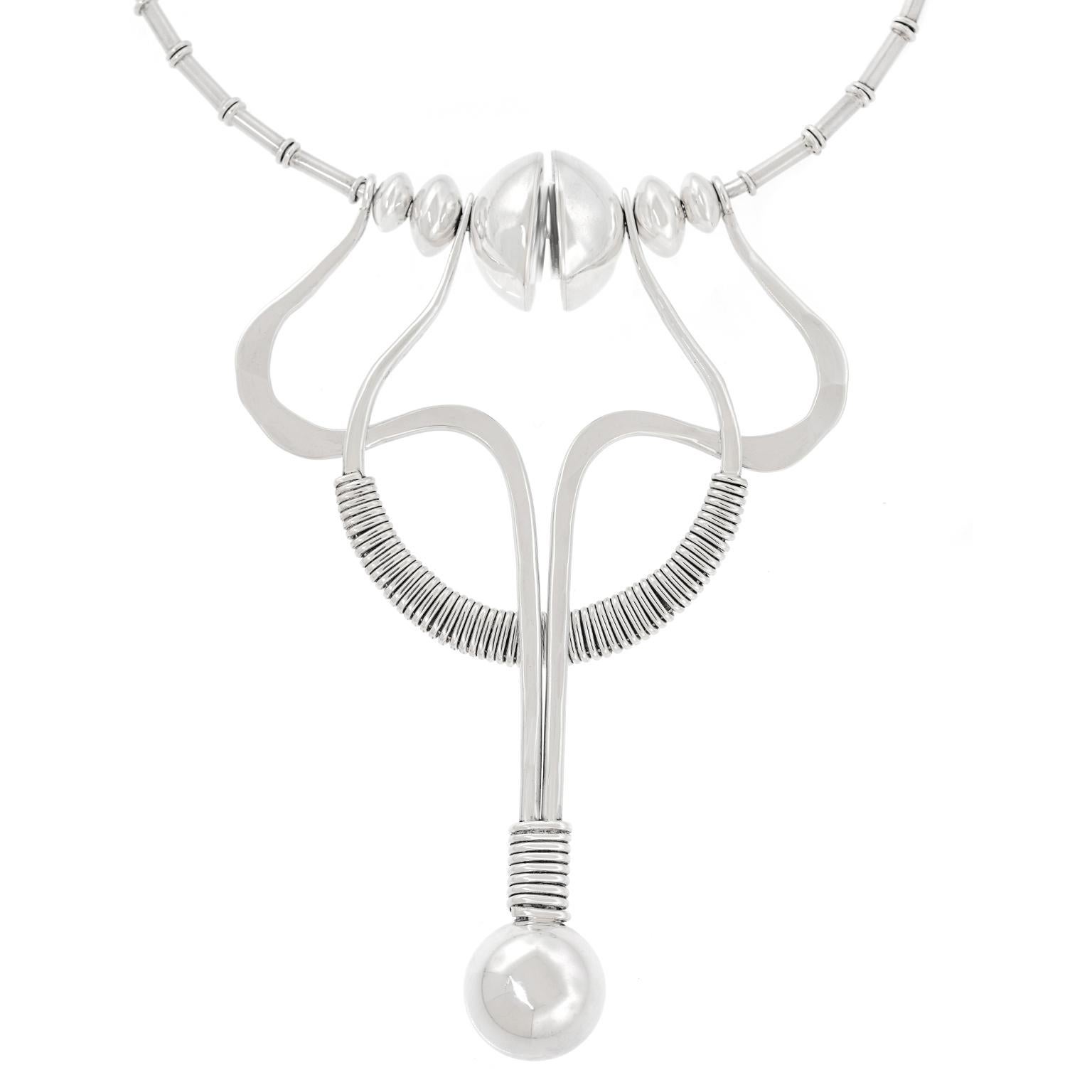Collar Icónico Robert Lee Morris Modernista de Esterlina en Excelente estado para la venta en Litchfield, CT