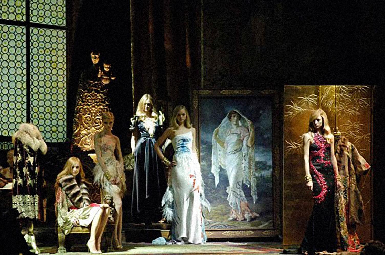 Iconic Roberto Cavalli FW 2006 Silk Evening Gown Showstopper For Sale 2