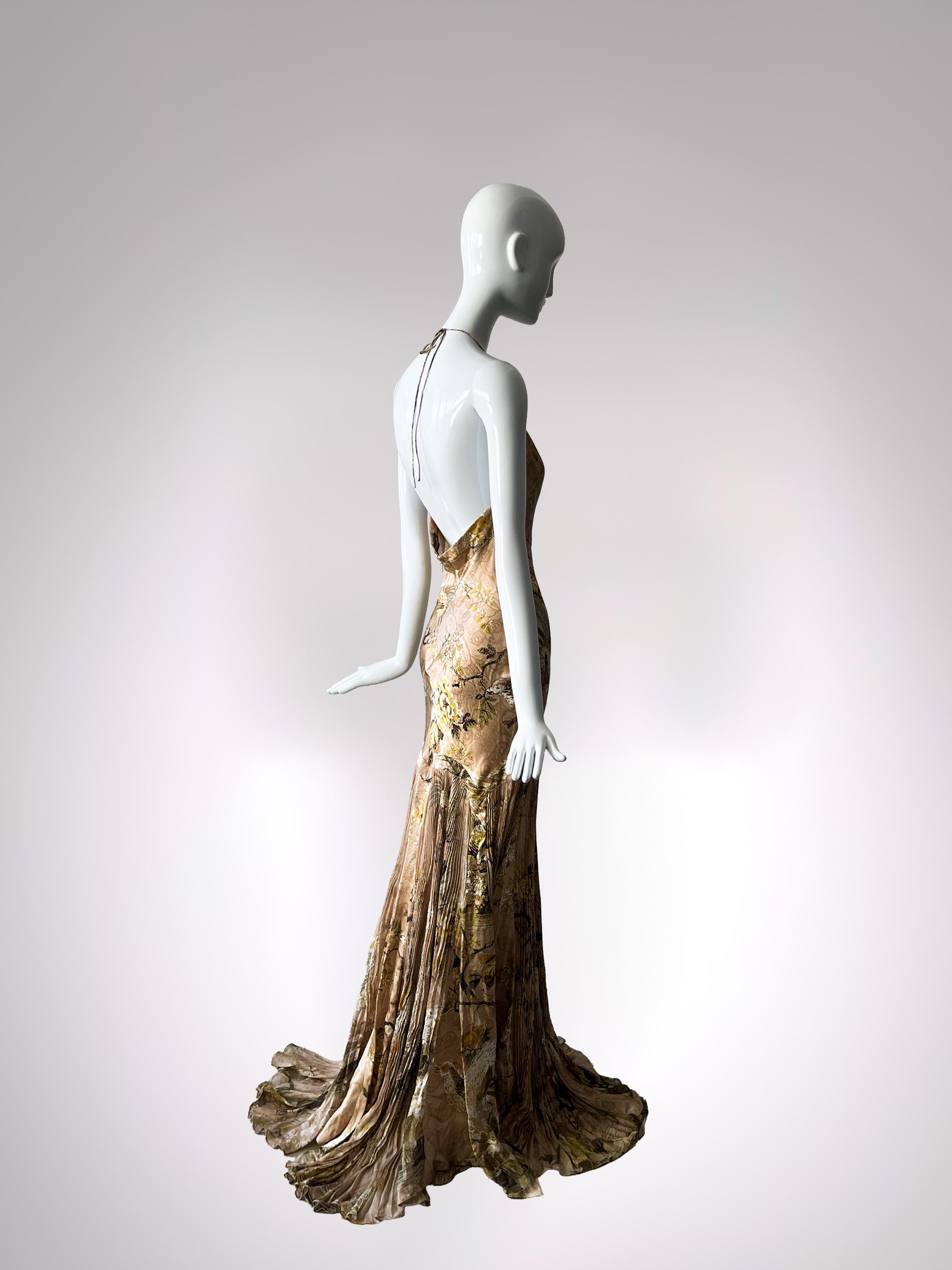 Iconic Roberto Cavalli FW 2006 Silk Evening Gown Showstopper For Sale 3